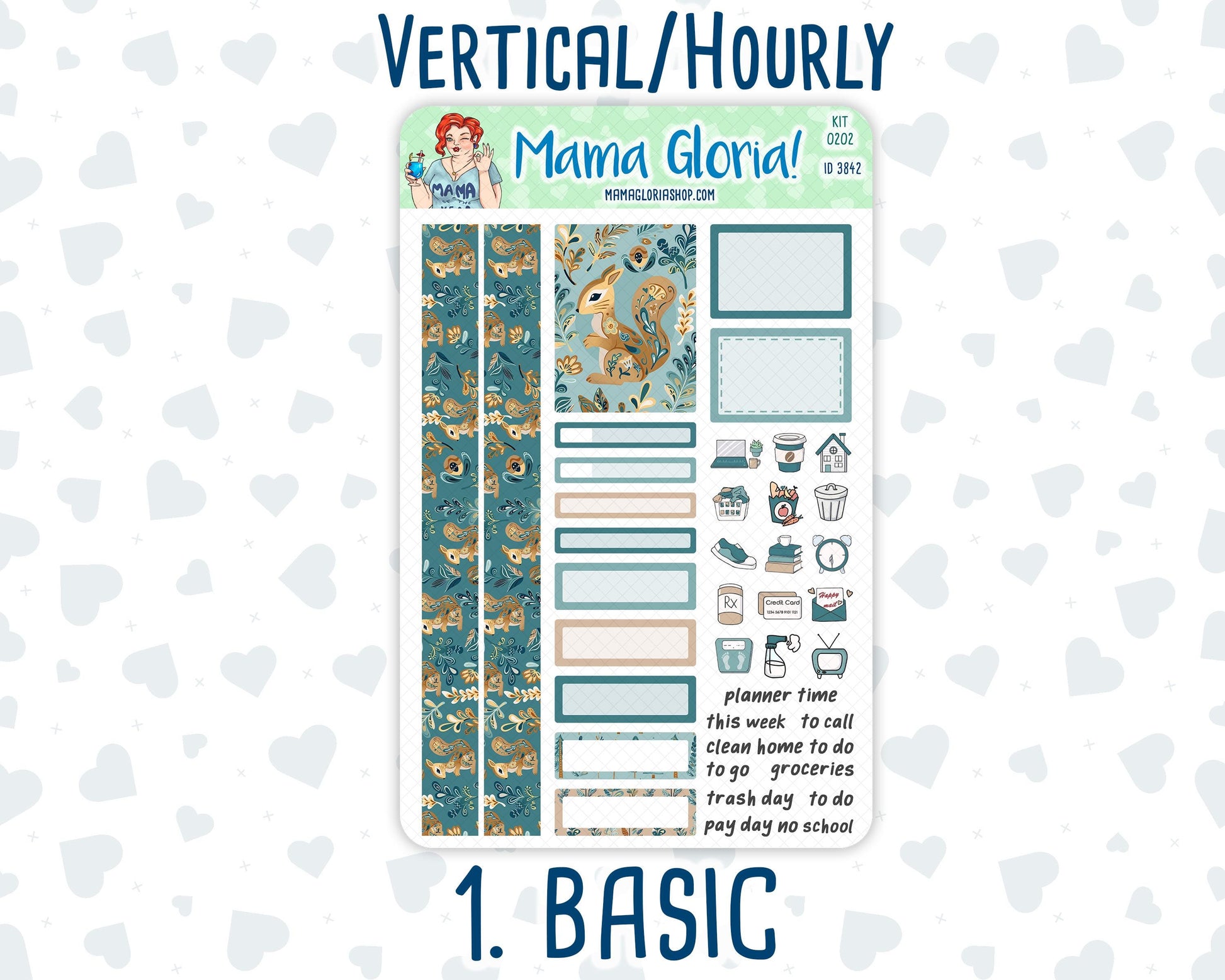 Kit 0202- 7x9 - Folky Forest - January - Weekly Kit For Planners