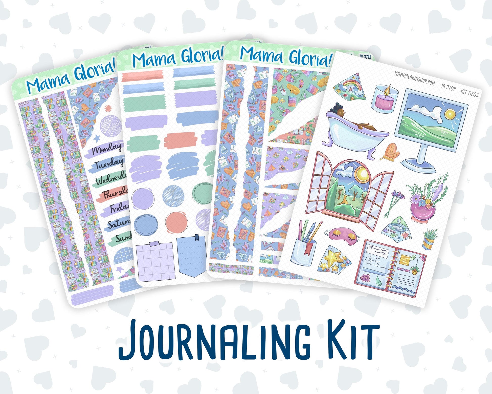 Kit 0203 - Self-Care - Journaling Kit - January - For Planner - Notebook - Journal