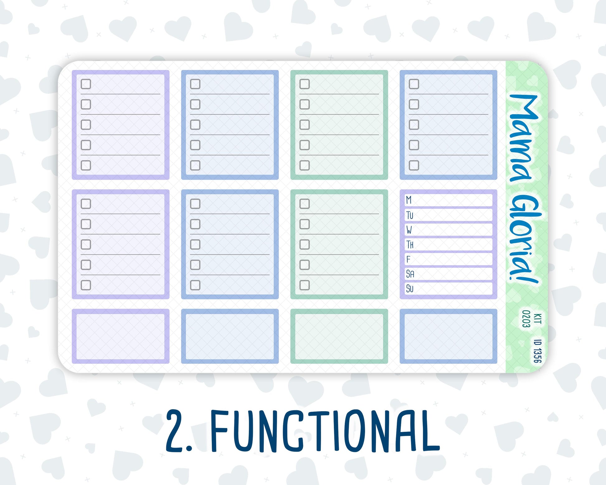 Kit 0203 -7x9 - Self-Care - Weekly Kit For EC Horizontal Planners - January