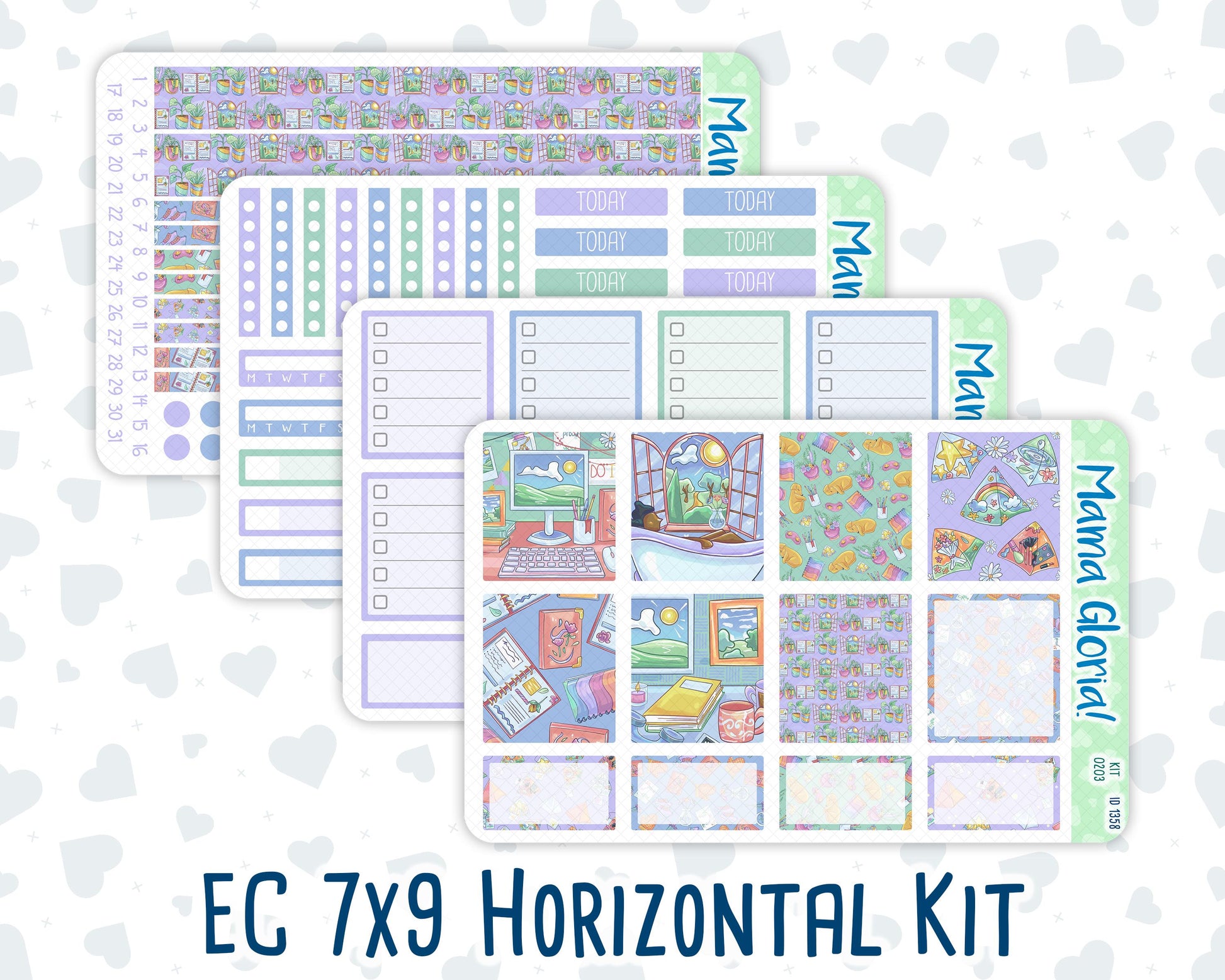 Kit 0203 -7x9 - Self-Care - Weekly Kit For EC Horizontal Planners - January