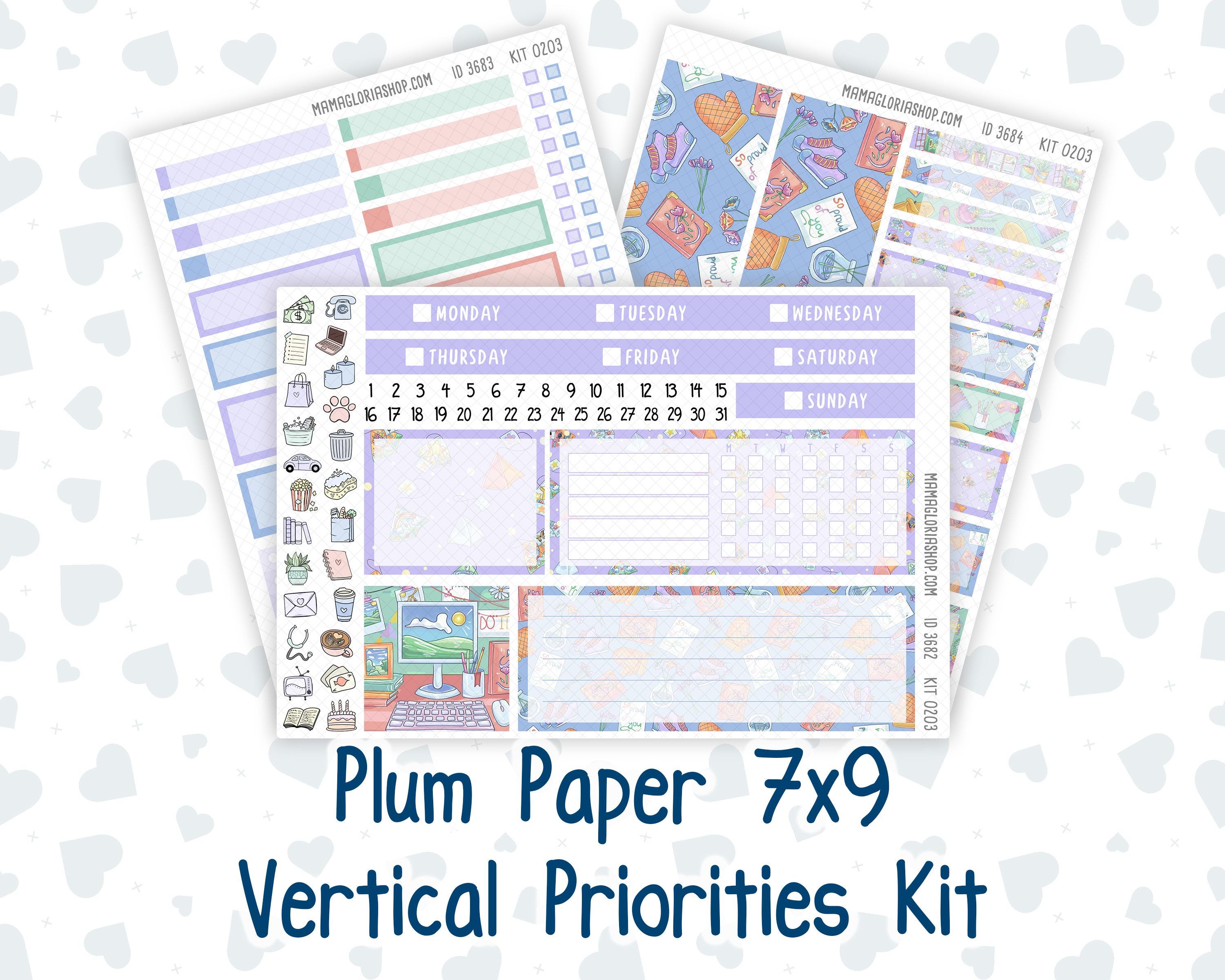 Kit 0203- 7x9 Plum Paper Vertical Priorities - Self-Care - January ...