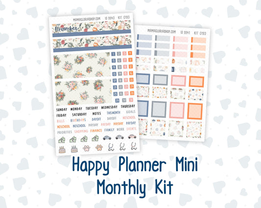 HP - Monthly - Kit 0193- Harvest Blooms - November - For Mini Happy Planner