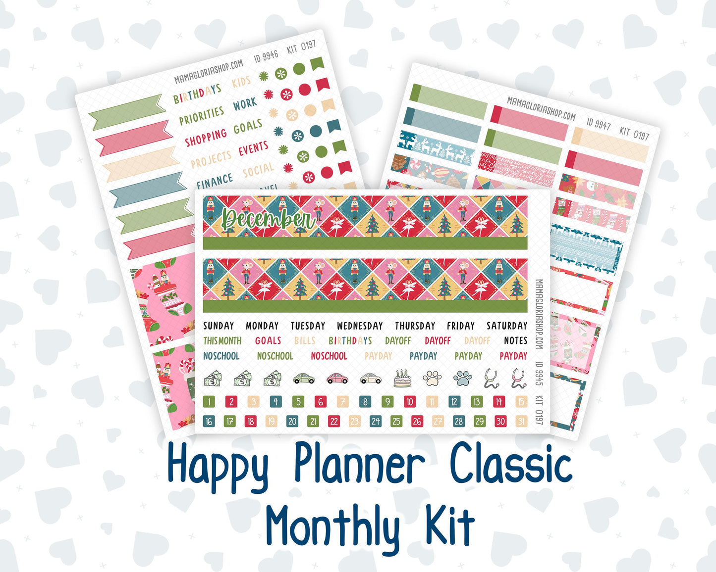 HP - Monthly - Kit 0197- Nutcracker Magic - December- Christmas - For Classic Happy Planner