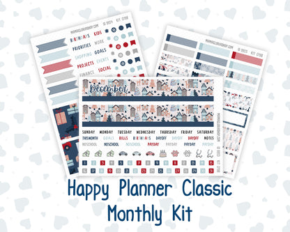 HP - Monthly - Kit 0198- Holiday Village - December- Christmas - For Classic Happy Planner