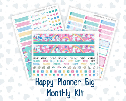 HP - Monthly - Kit 0201 - Dream Big - January - New Year - For Big Happy Planner