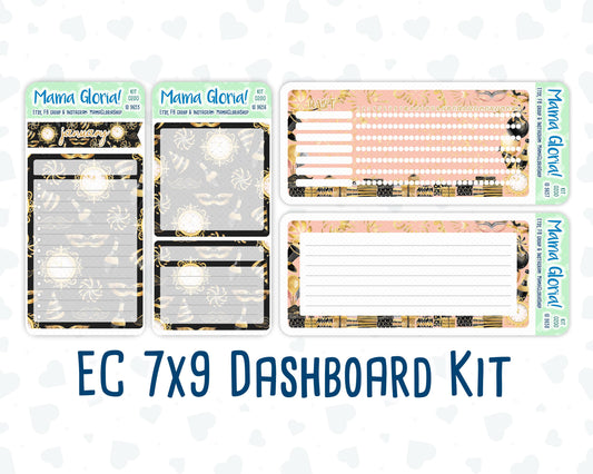 Kit 0200- 7x9 - Golden Hour - January- New Year- Notes Pages - Dashboard Kit - Productivity Page