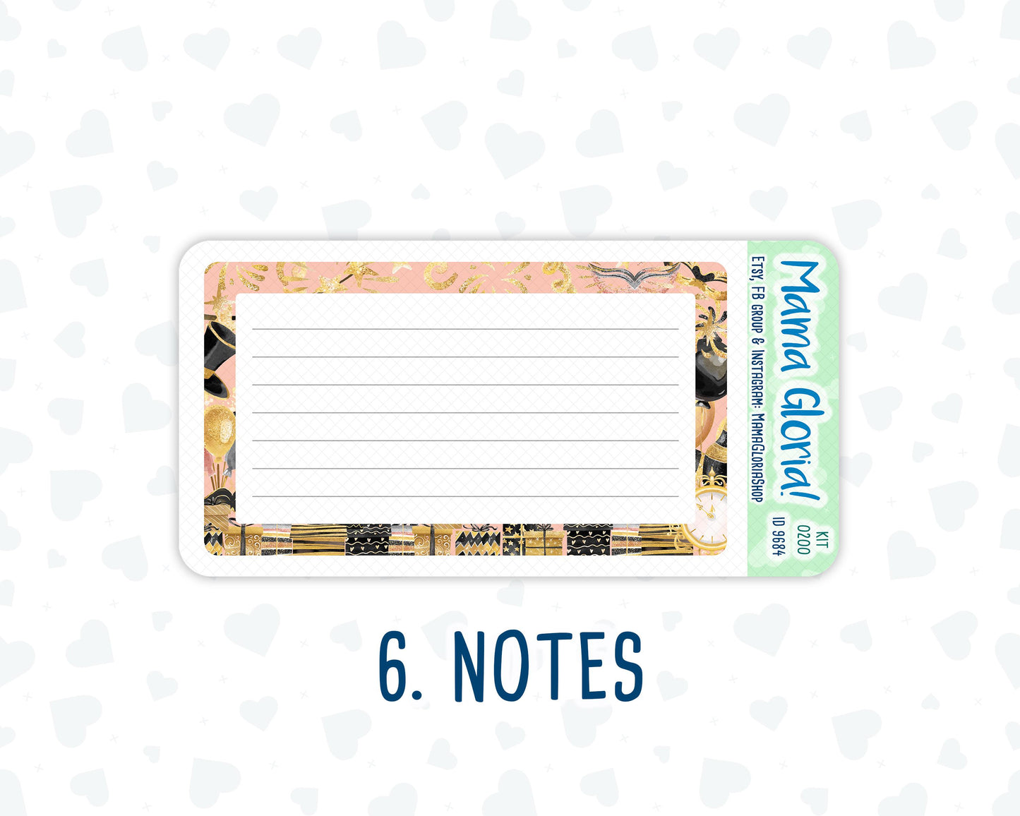 Kit 0200- A5 - Golden Hour - January - New Year - Notes Pages - Dashboard Kit - Productivity Page