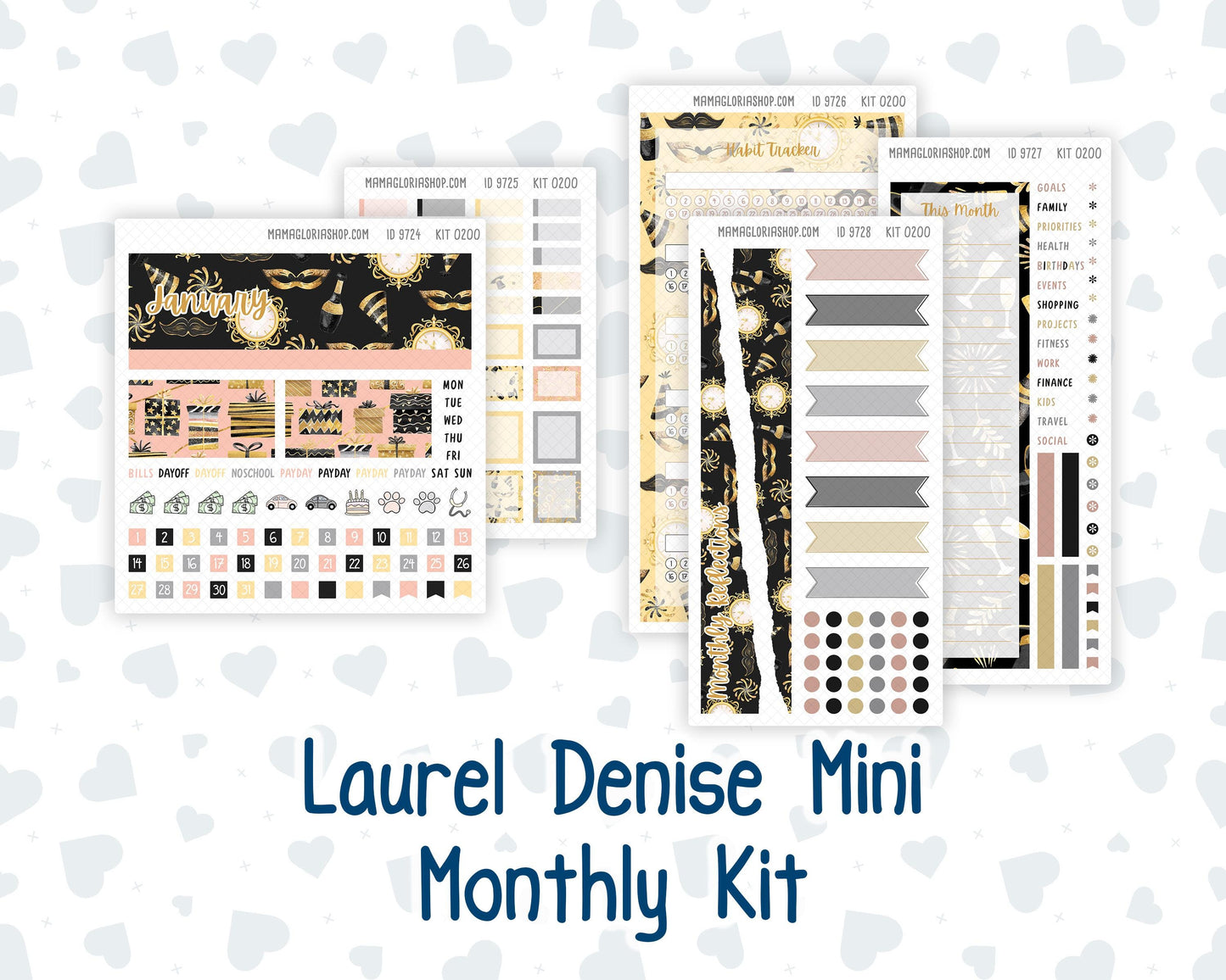 Kit 0200 Laurel Denise Mini Size – Monthly - Golden Hour- New Year - January