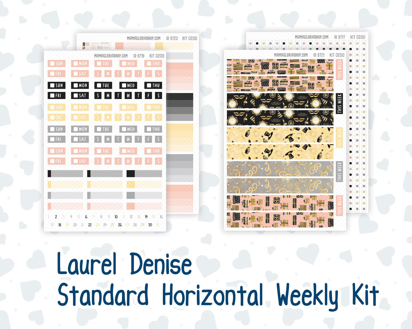 Kit 0200 Laurel Denise Standard Size – Weekly - Horizontal Layout - Golden Hour - New Year- January