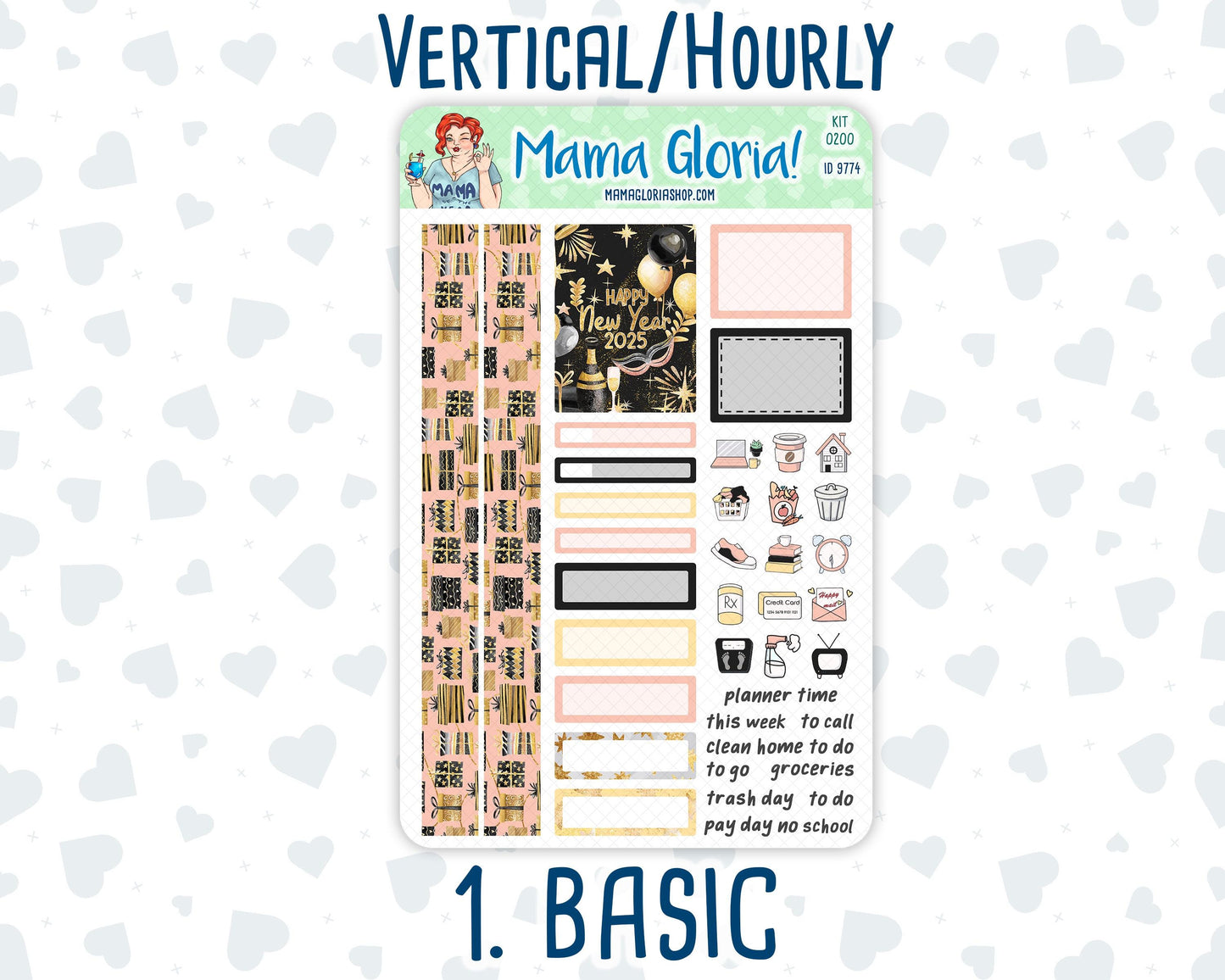 Kit 0200- 7x9 - Golden Hour - January- New Year - Weekly Kit For Planners