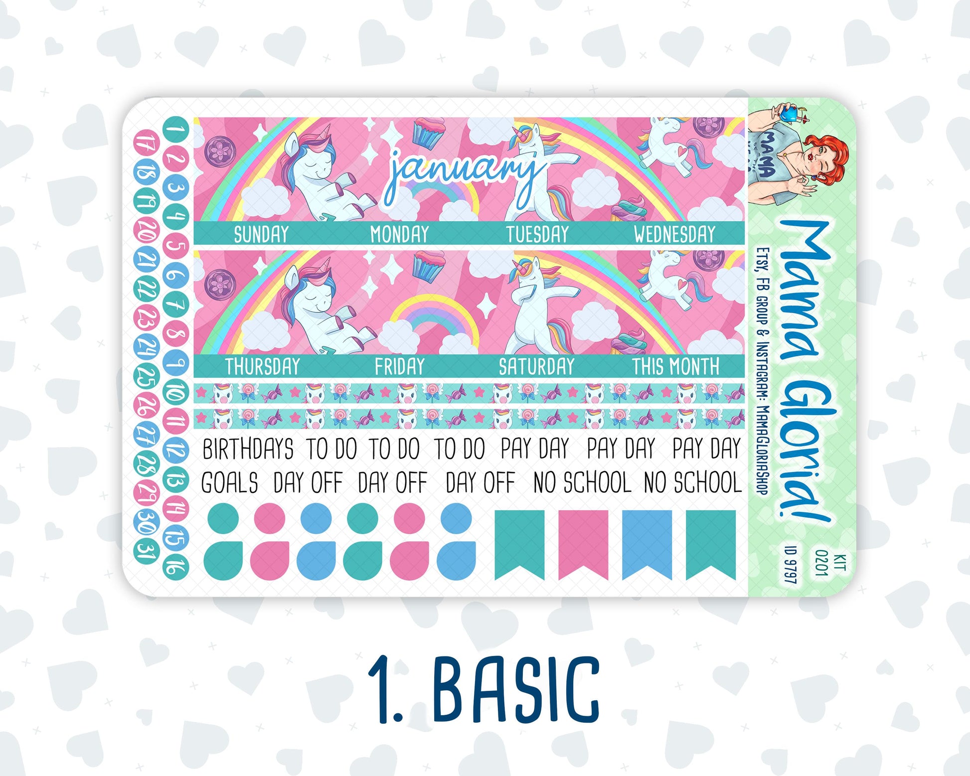 Kit 0201-A5 -Monthly - Dream Big - January - Kit