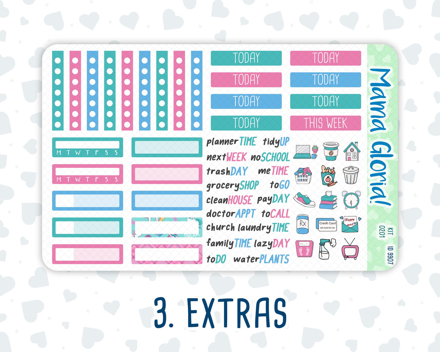 Kit 0201 -7x9 - Dream Big - Weekly Kit For EC Horizontal Planners - January