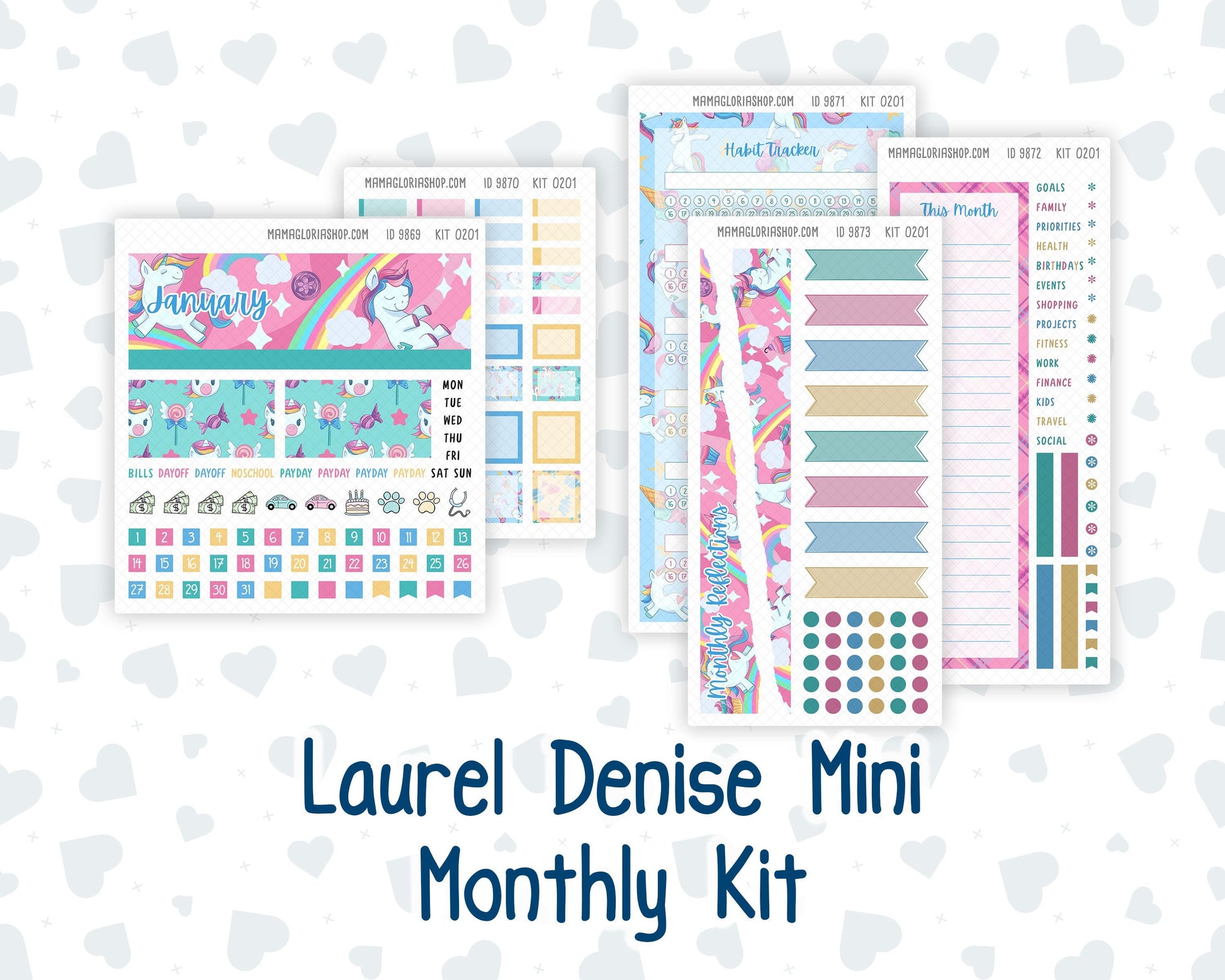 Kit 0201 Laurel Denise Mini Size – Monthly - Dream Big- January