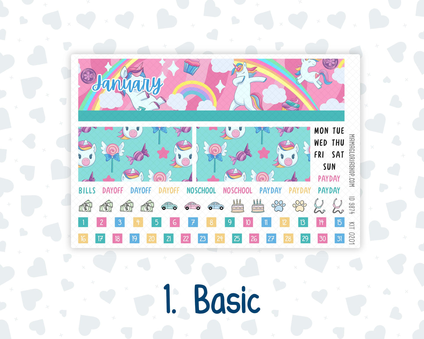 Kit 0201 Laurel Denise Standard Size – Monthly - Dream Big - January