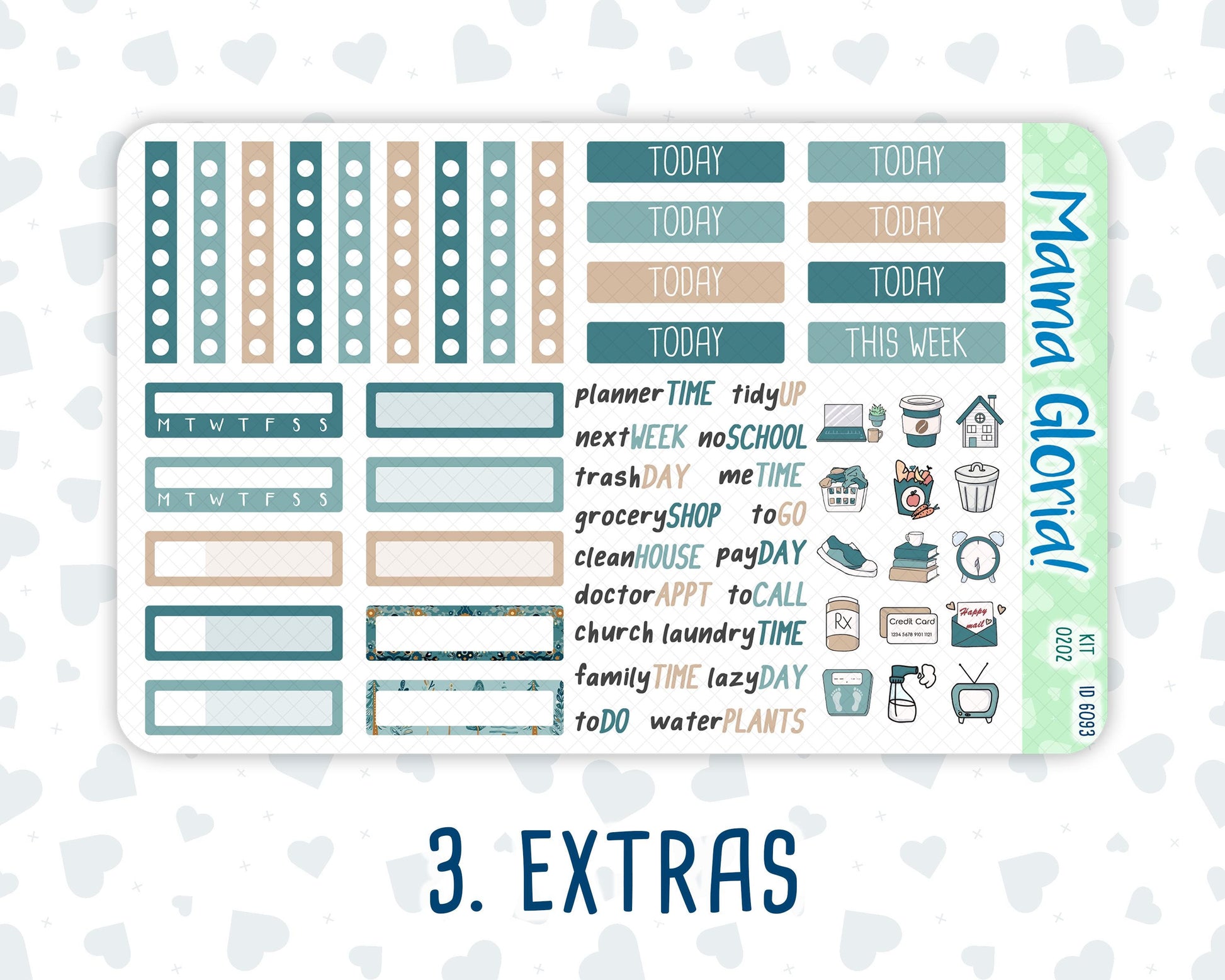 Kit 0202 -7x9 - Folky Forest - Weekly Kit For EC Horizontal Planners - January