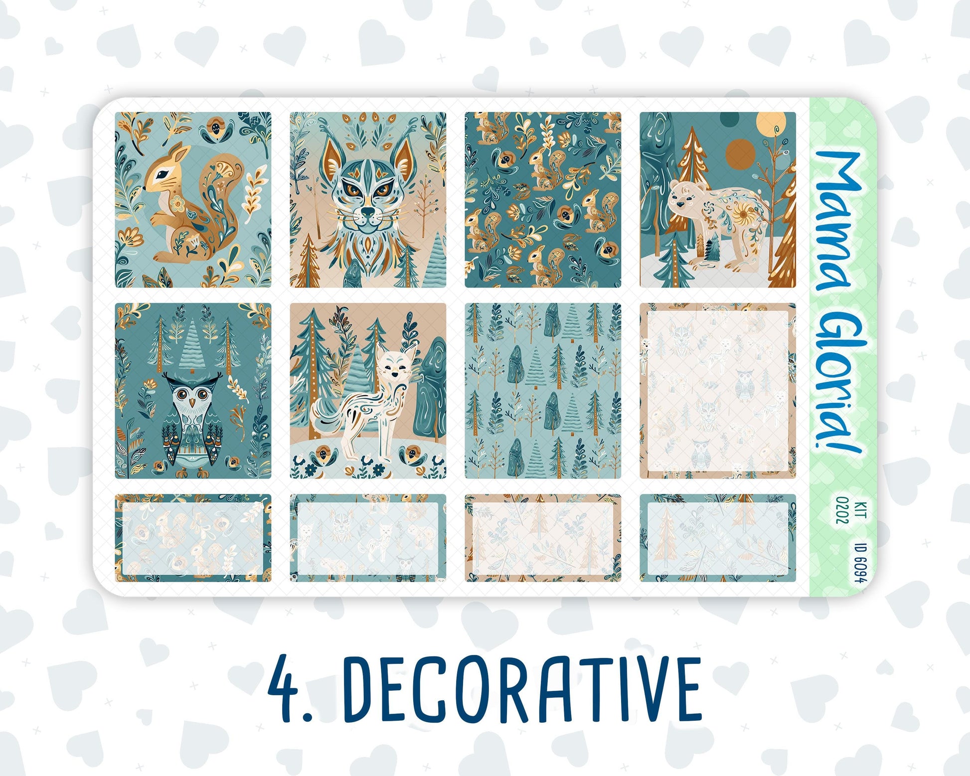 Kit 0202 -7x9 - Folky Forest - Weekly Kit For EC Horizontal Planners - January