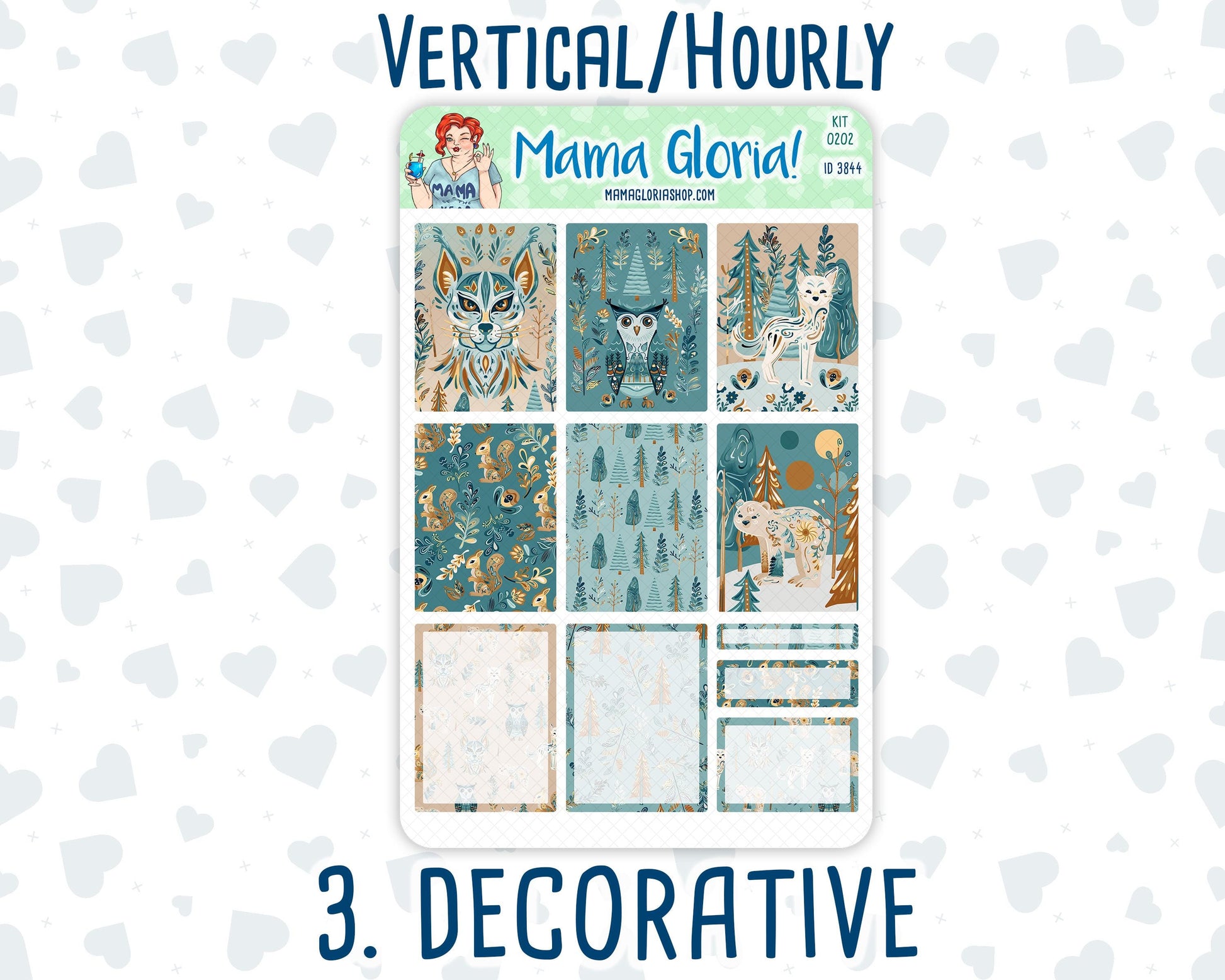 Kit 0202- 7x9 - Folky Forest - January - Weekly Kit For Planners