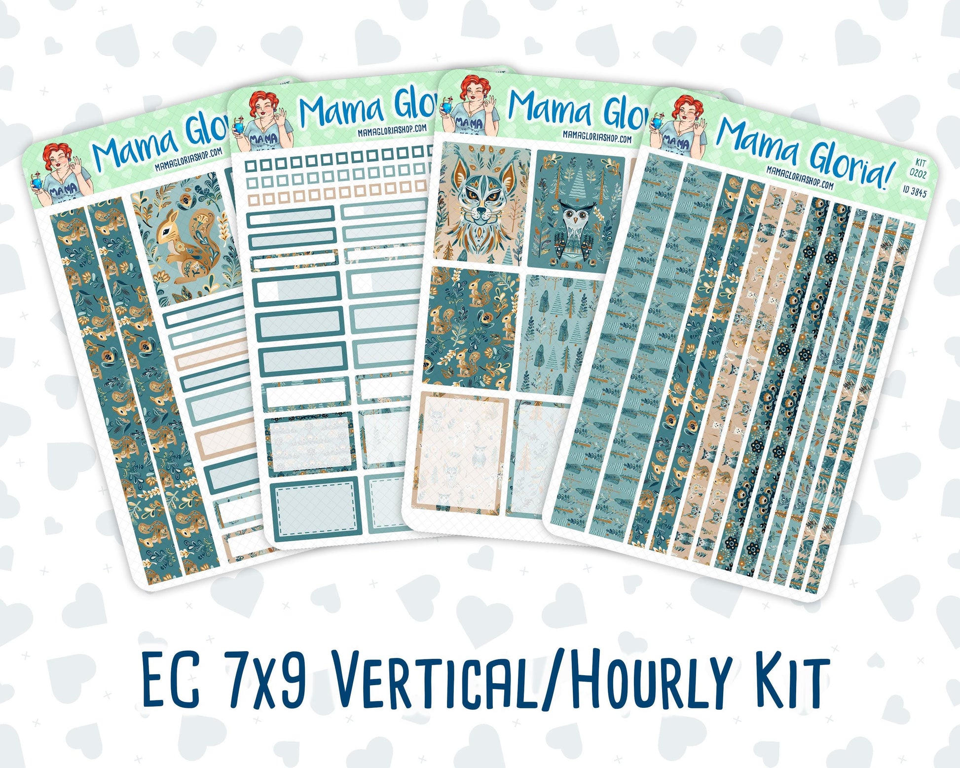 Kit 0202- 7x9 - Folky Forest - January - Weekly Kit For Planners