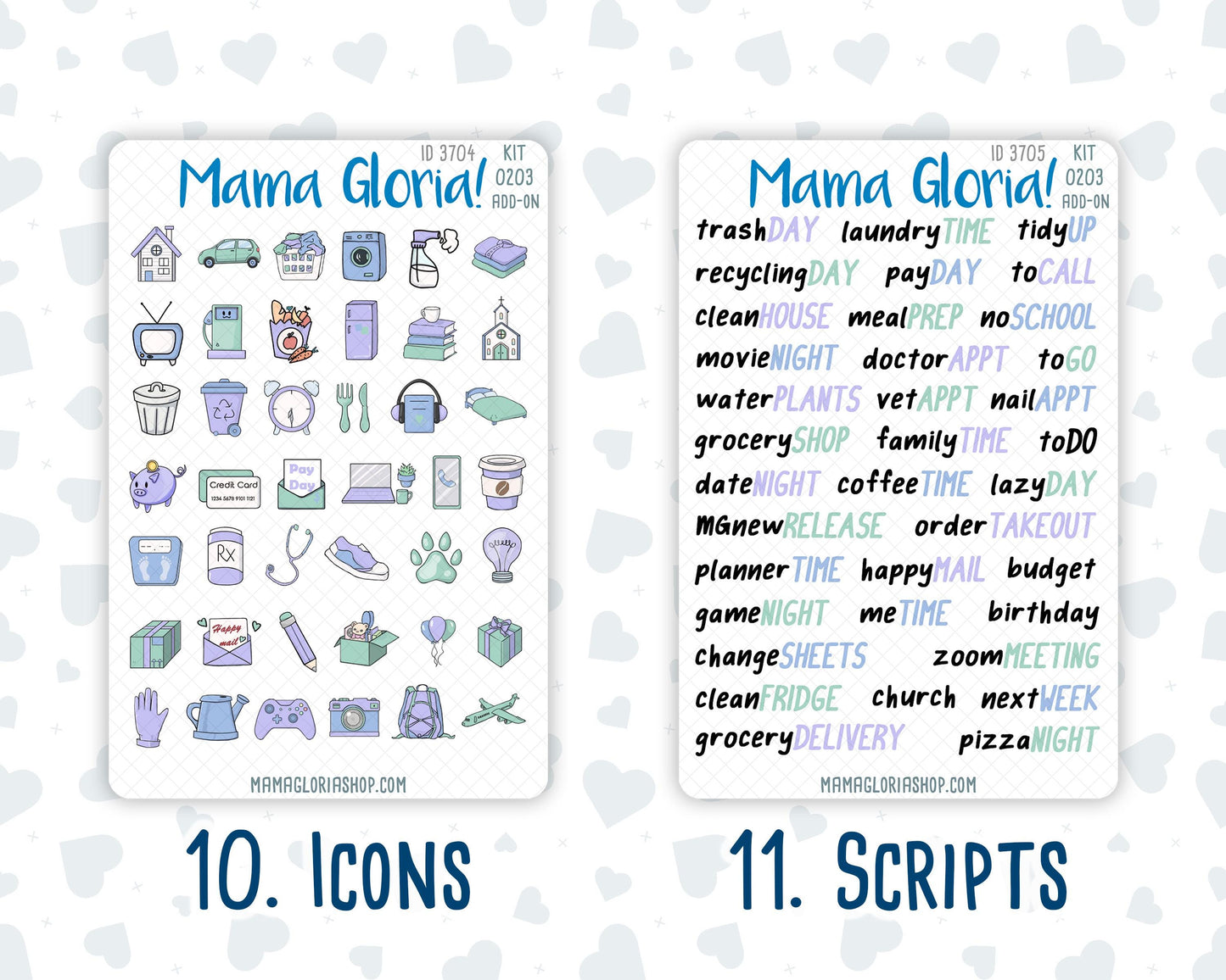 Kit 0203 Add Ons - Self-Care - January - Planner Stickers - Kit