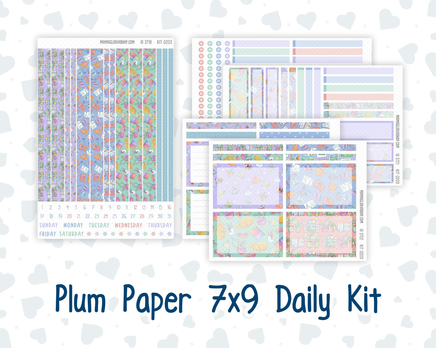 Kit 0203- 7x9 Plum Paper Daily - Self-Care - Planner - January