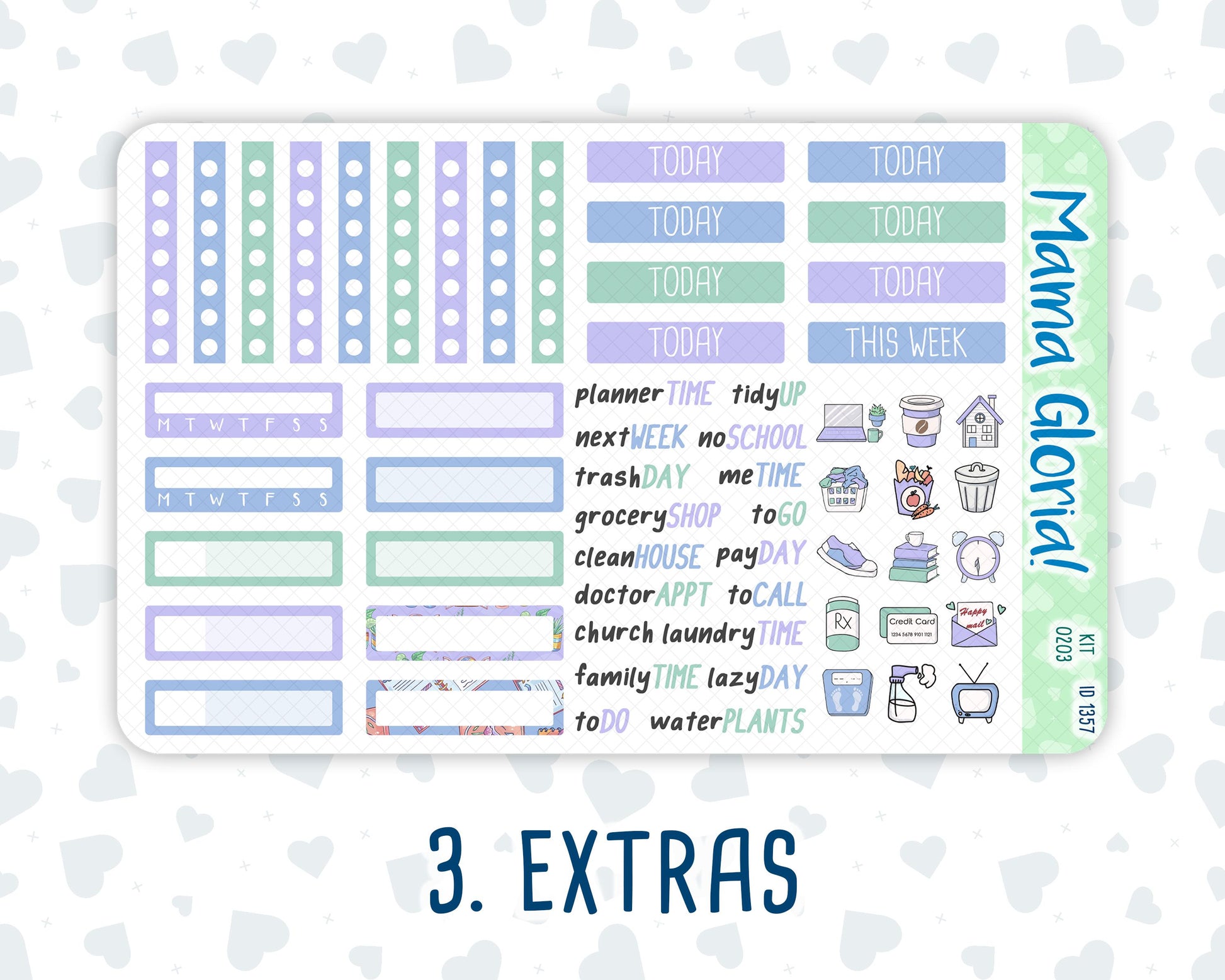 Kit 0203 -7x9 - Self-Care - Weekly Kit For EC Horizontal Planners - January