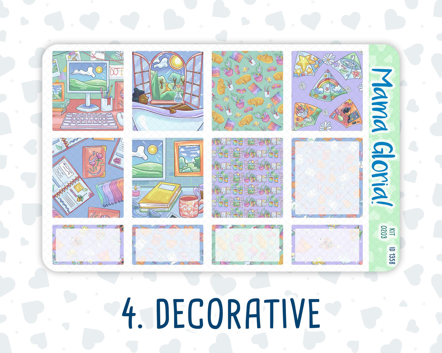 Kit 0203 -7x9 - Self-Care - Weekly Kit For EC Horizontal Planners - January