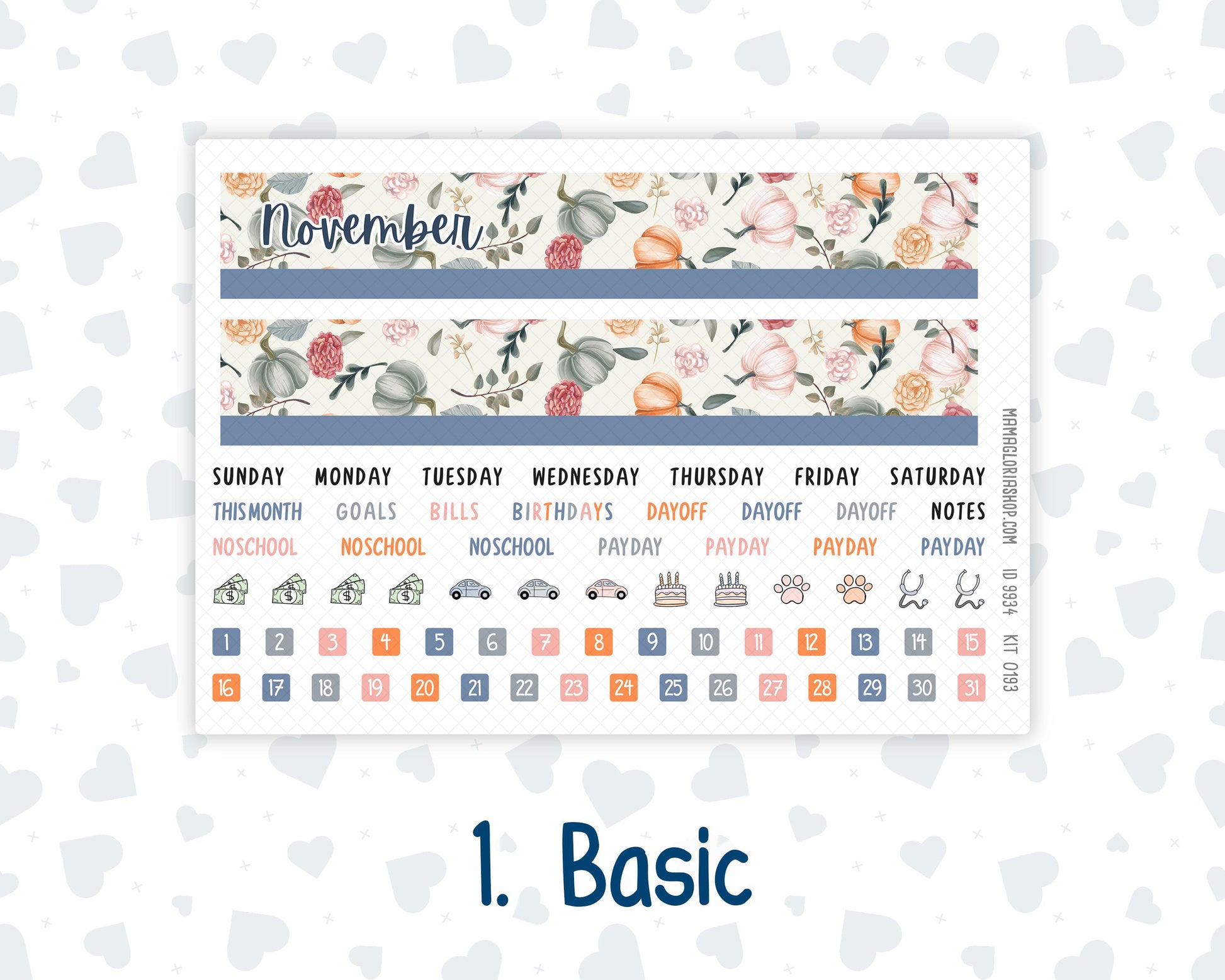 HP - Monthly - Kit 0193- Harvest Blooms - November - For Big Happy Planner