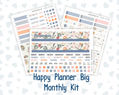 HP - Monthly - Kit 0193- Harvest Blooms - November - For Big Happy Planner