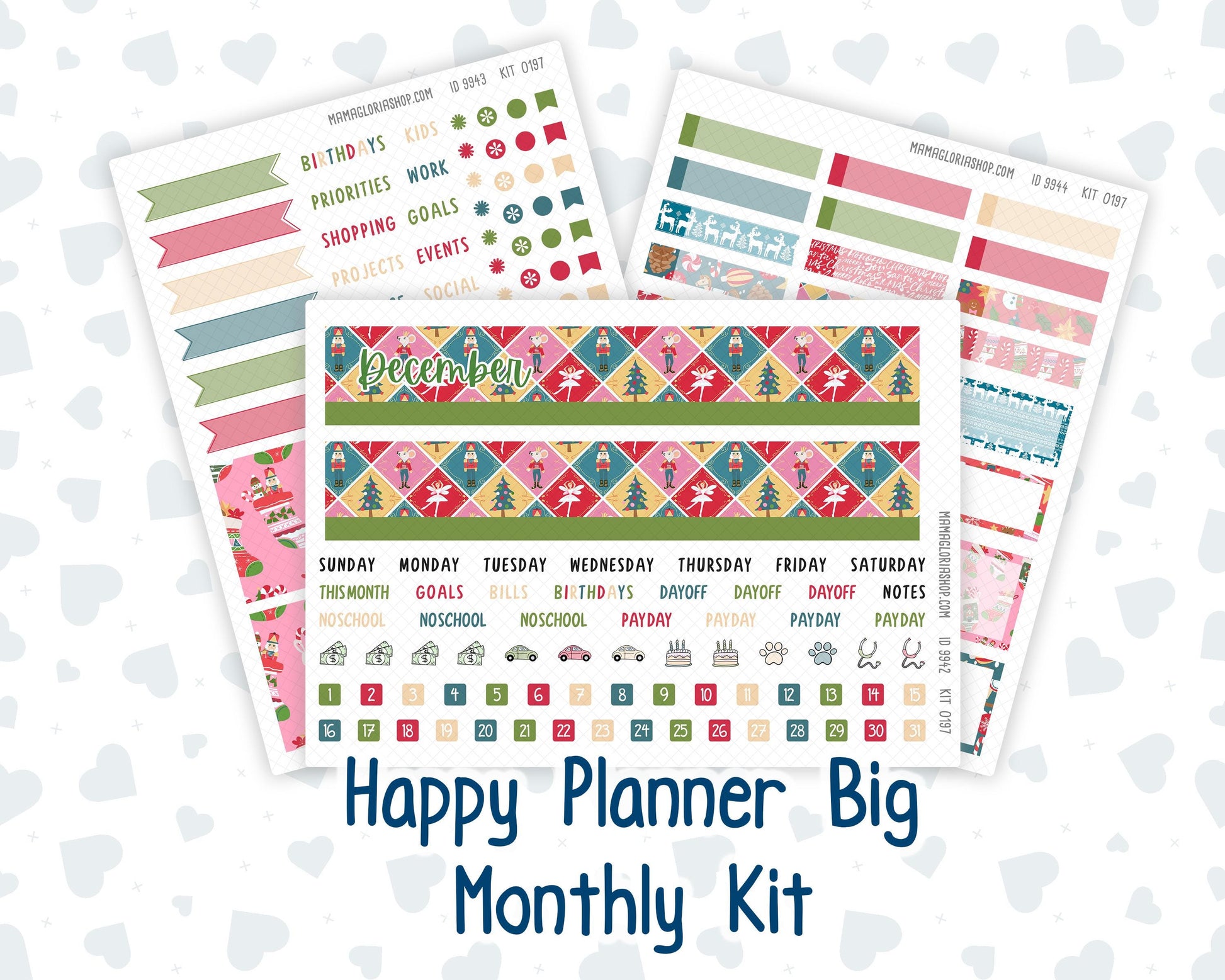 HP - Monthly - Kit 0197- Nutcracker Magic - December - Christmas - For Big Happy Planner