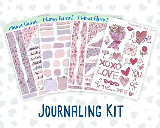 Kit 0204- Valentine's Garden - Journaling Kit - February- - For Planner - Notebook - Journal