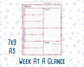 Kit 0204- Week At A Glance - Valentine's Garden - February- For 7x9 & A5 Planners - Notebooks