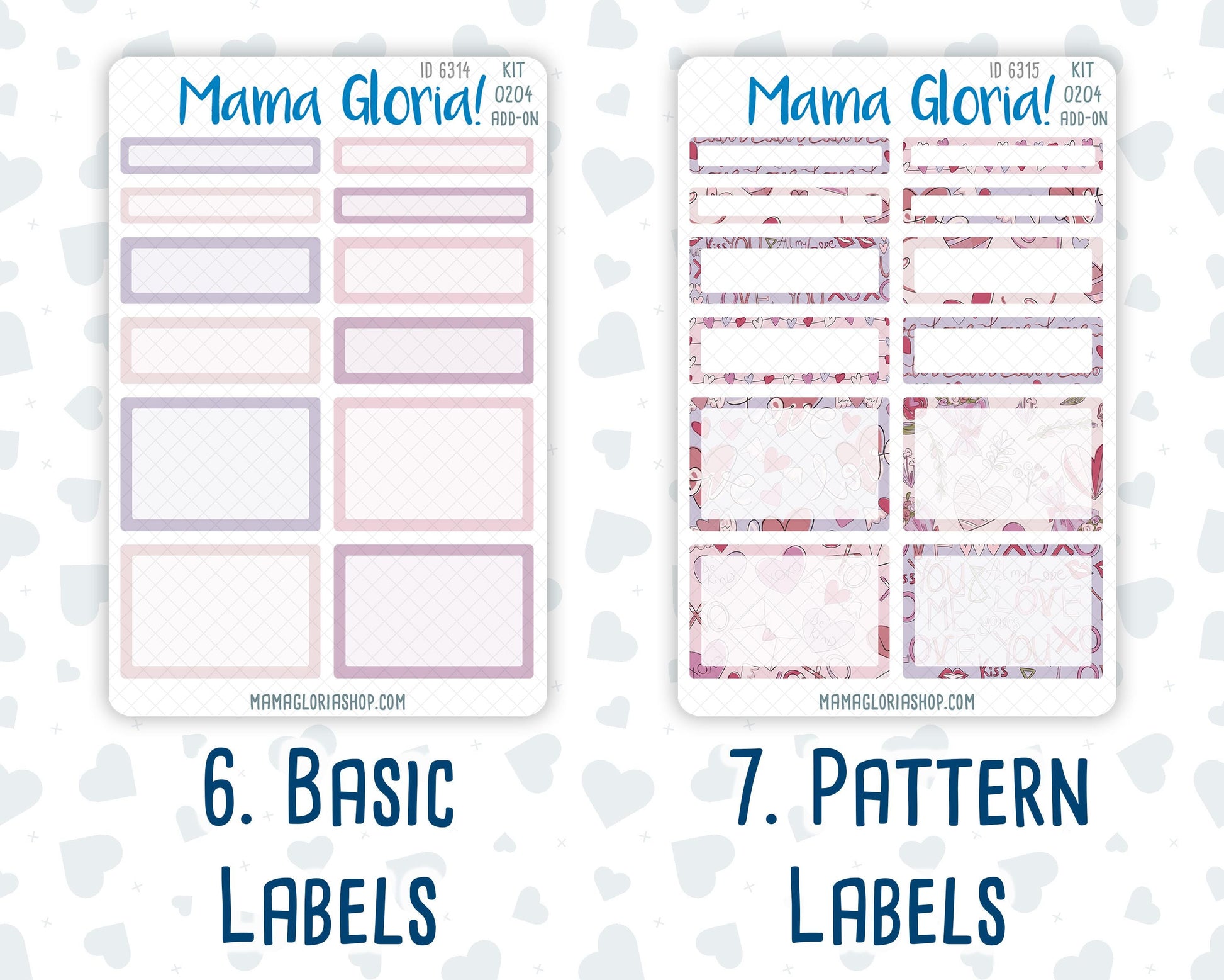 Kit 0204 Add Ons - Valentine's Garden- February - Planner Stickers - Kit