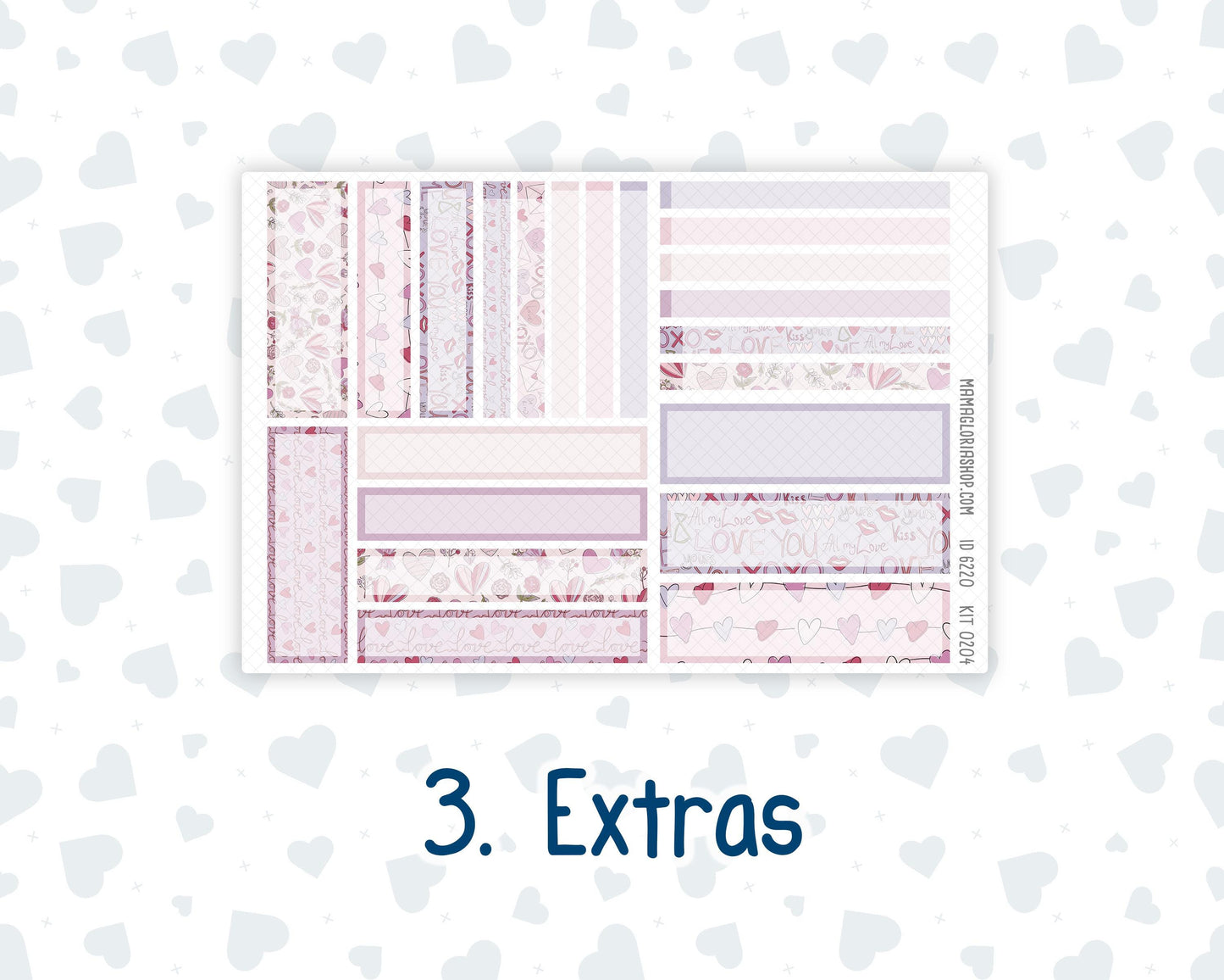 Kit 0204- 7x9 Plum Paper Daily - Valentine's Garden - Planner - February