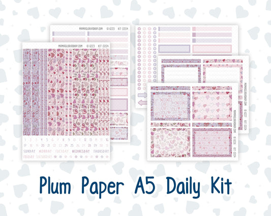 Kit 0204 A5 Plum Paper Daily - Valentine's Garden - Planner -February