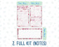 Kit 0204- 7x9 - Valentine's Garden - February- Notes Pages - Dashboard Kit - Productivity Page