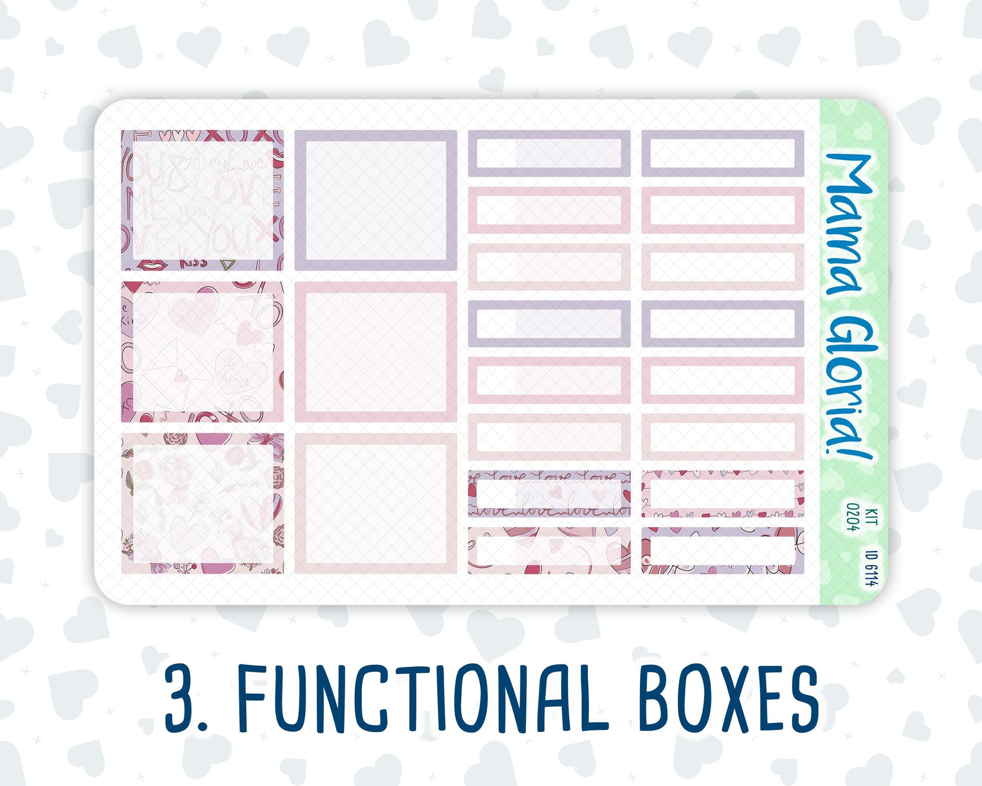 Kit 0204- 7x9 - Monthly - Valentine's Garden - February- For EC Planners