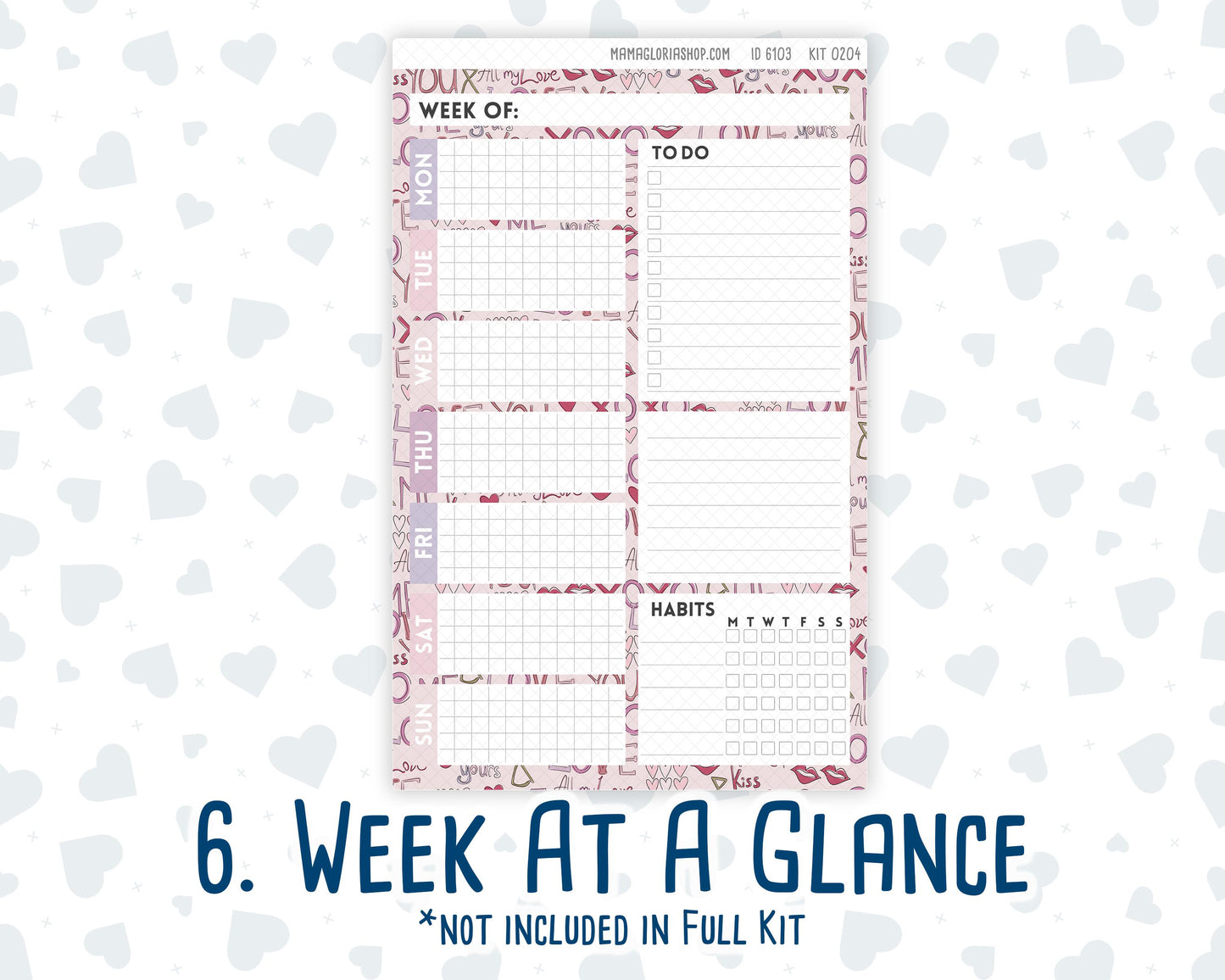 Kit 0204- A5 Daily Duo - Valentine's Garden - February -Planner