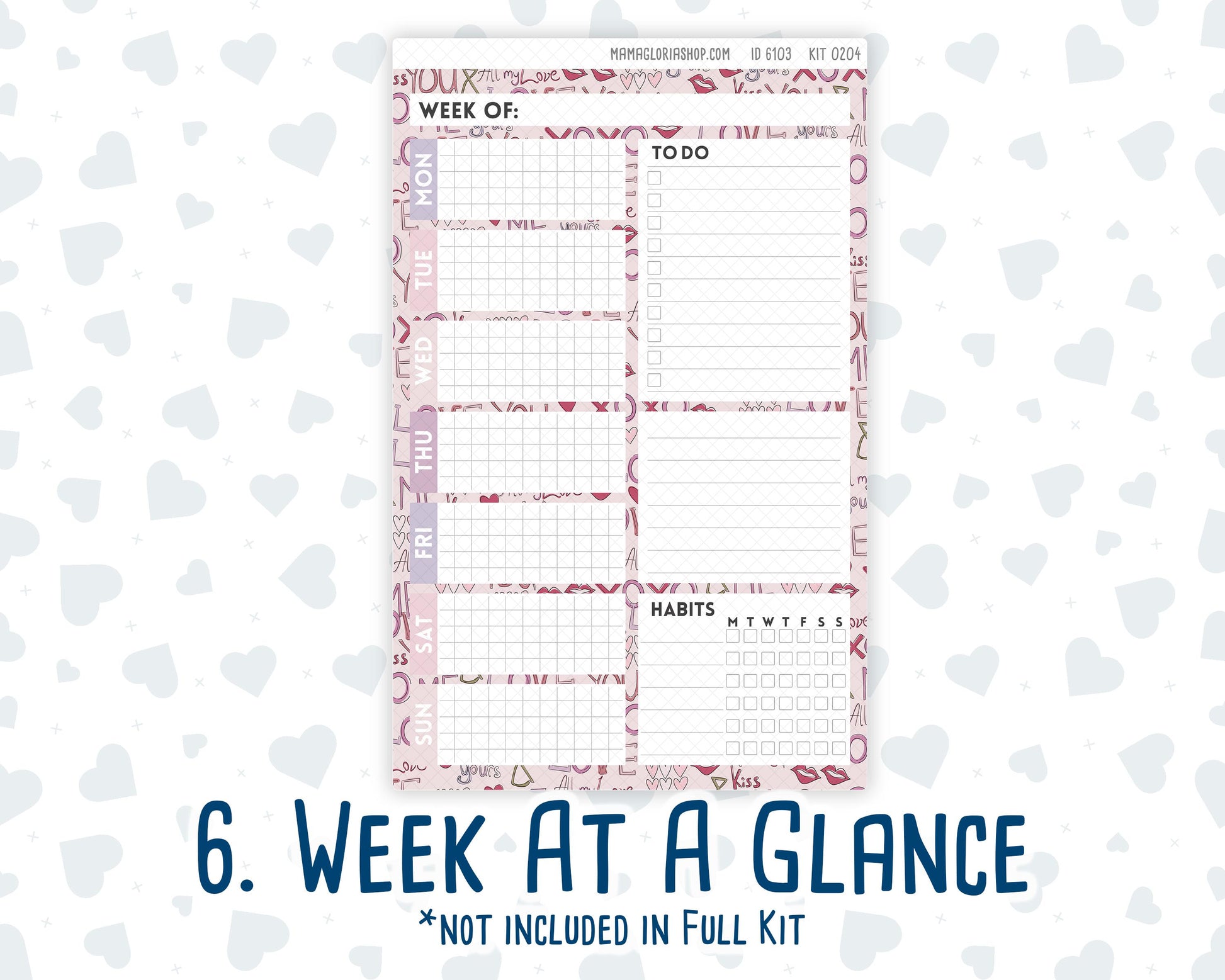 Kit 0204- A5 Daily Duo - Valentine's Garden - February -Planner