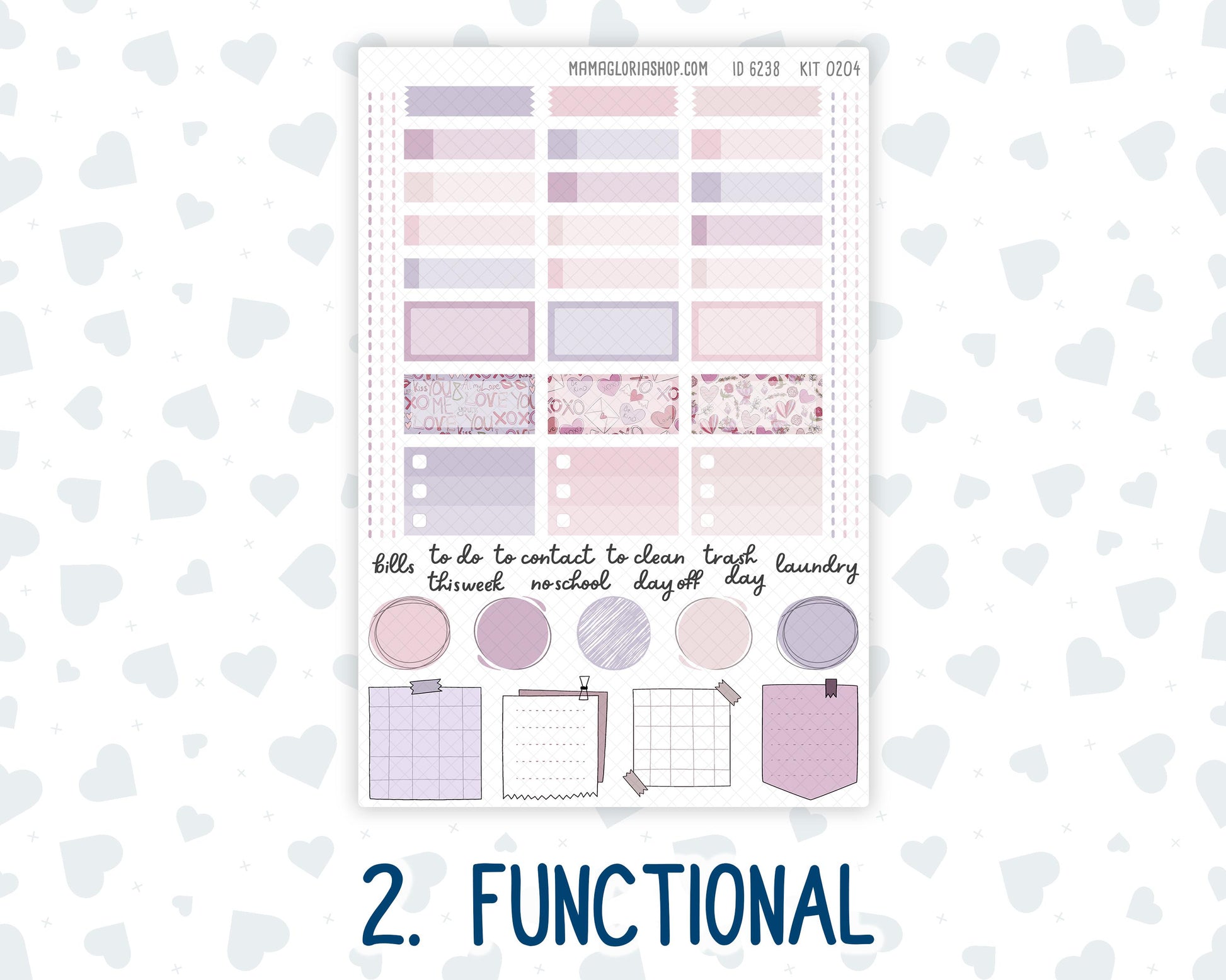 Kit 0204 Hobonichi Cousin – Weekly Kit – 1.3” Wide Columns - Valentine's Garden- February