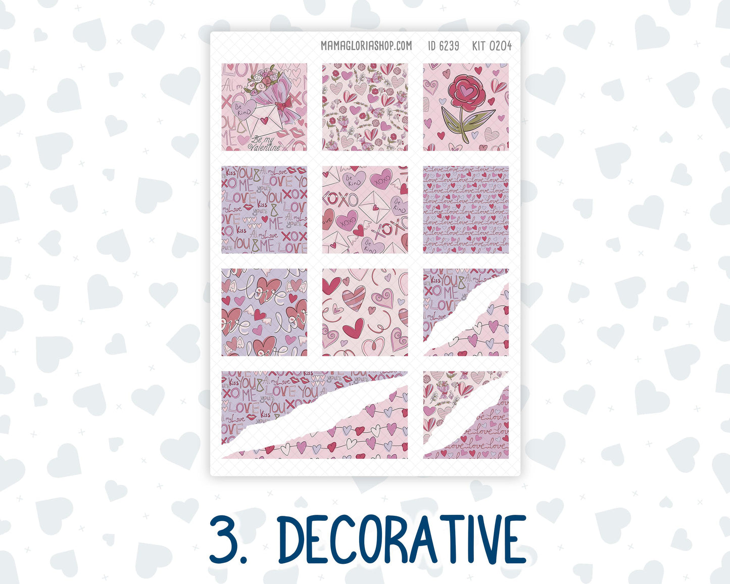 Kit 0204 Hobonichi Cousin – Weekly Kit – 1.3” Wide Columns - Valentine's Garden- February