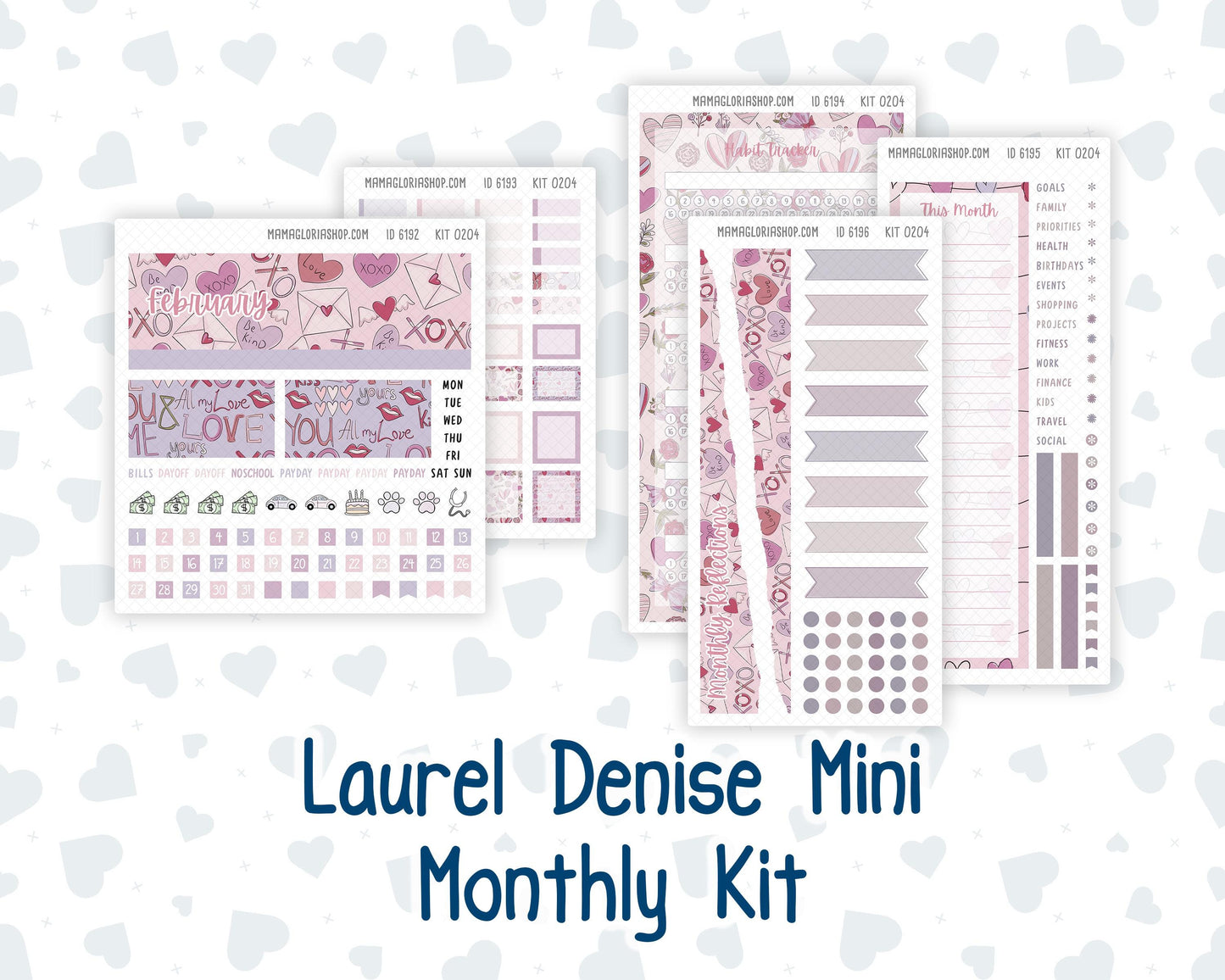 Kit 0204 Laurel Denise Mini Size – Monthly - Valentine's Garden- February