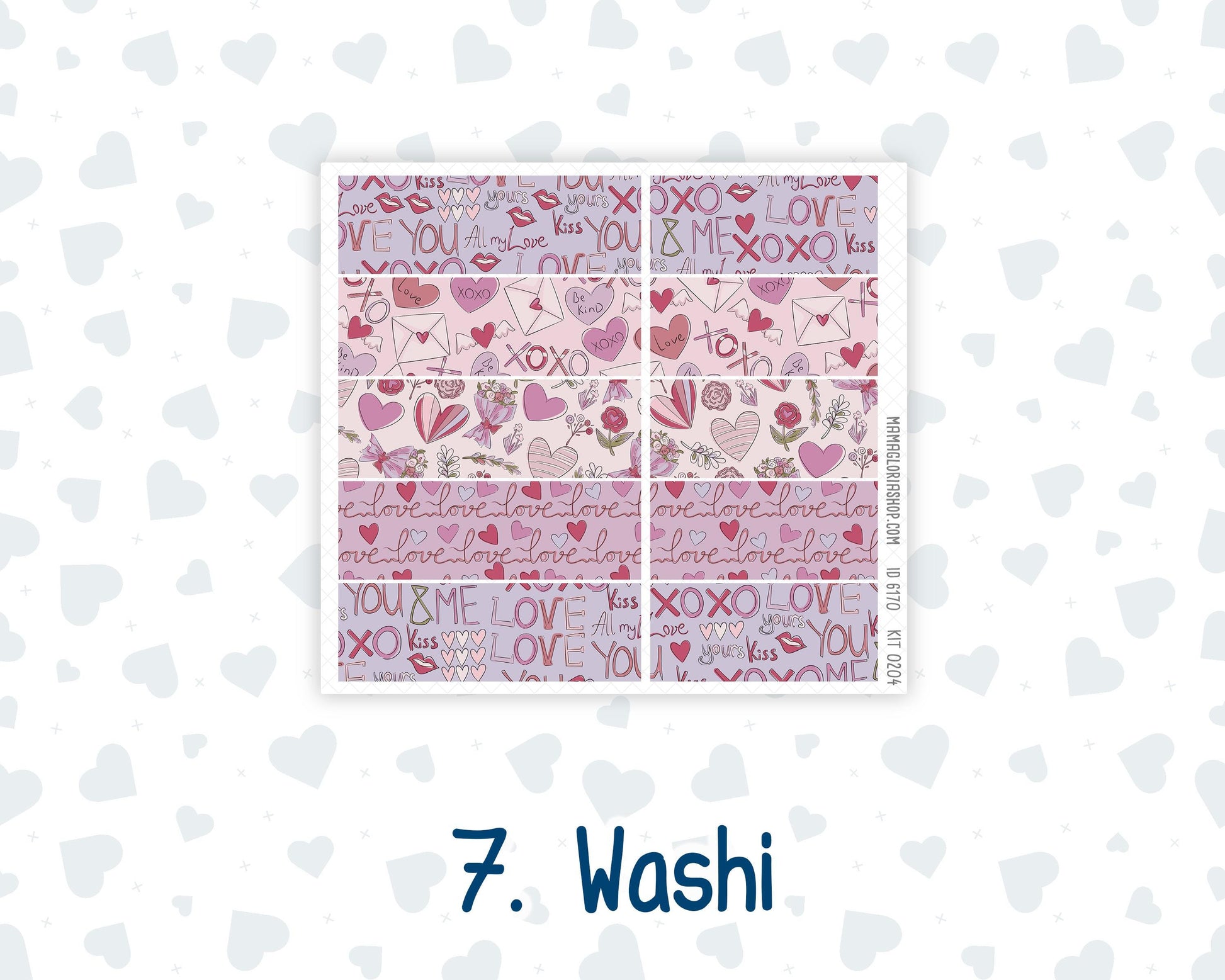 Kit 0204 Laurel Denise Mini Size – Weekly - Vertical Layout - Valentine's Garden - February