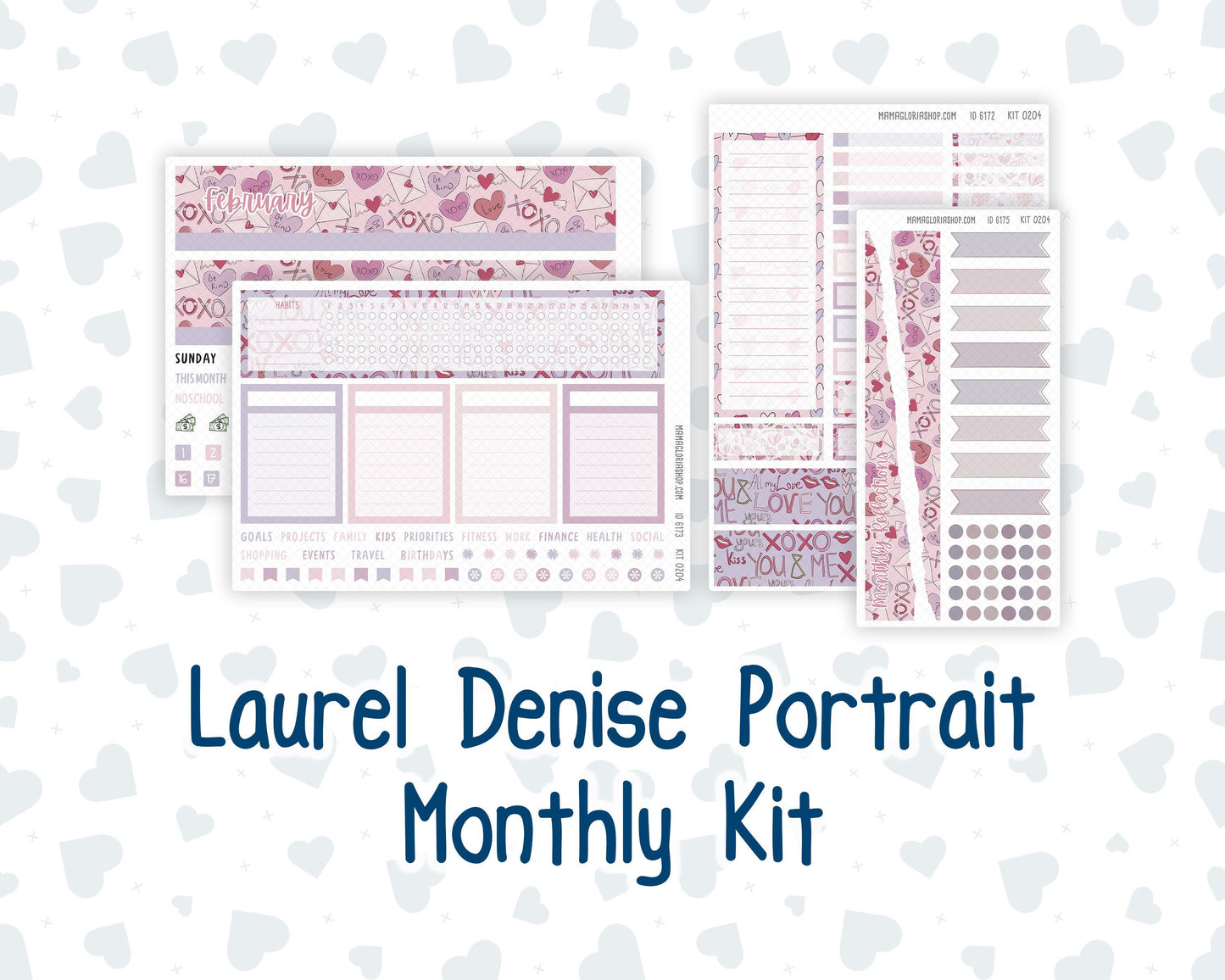 Kit 0204 Laurel Denise Portrait – Monthly - Valentine's Garden - February