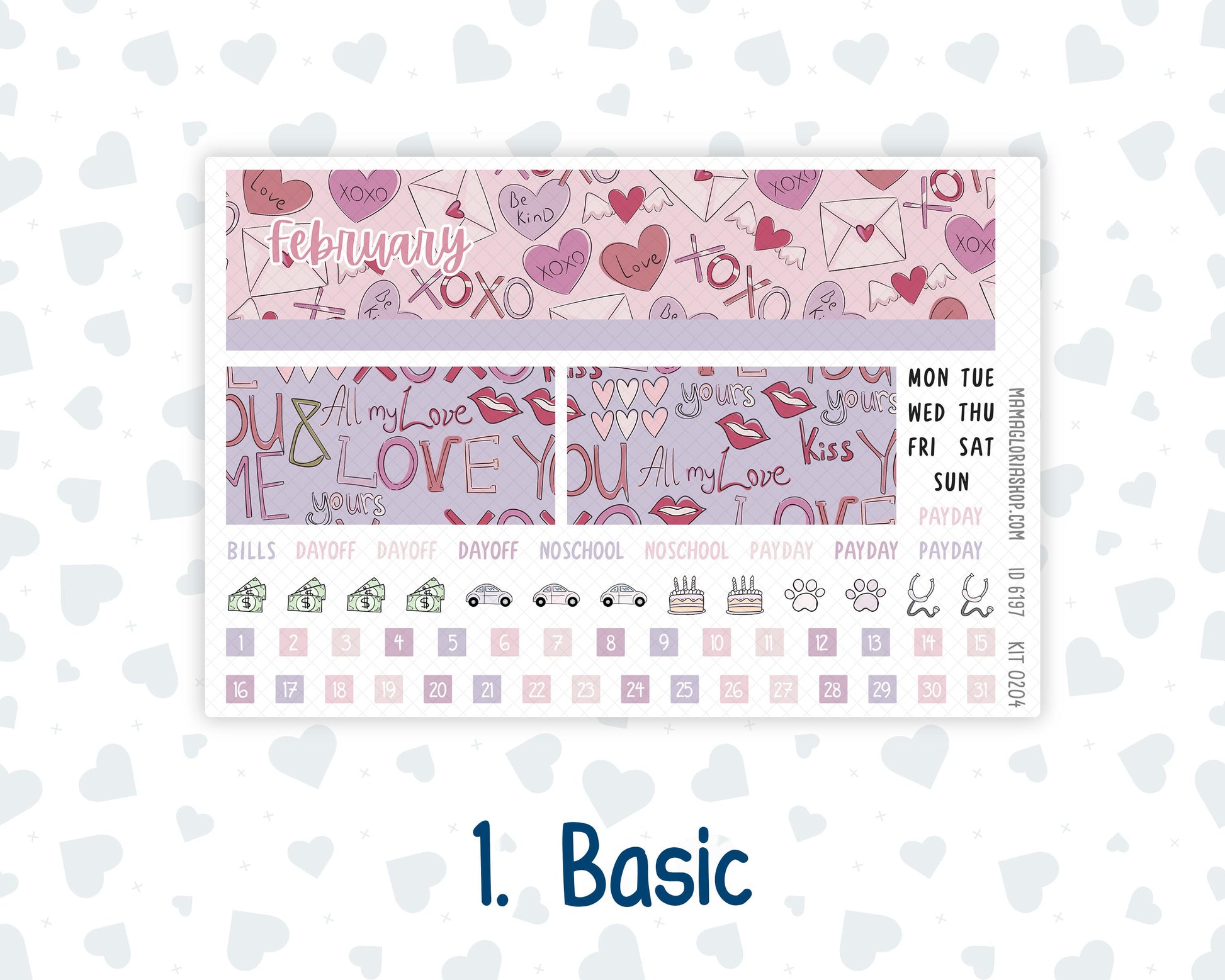 Kit 0204 Laurel Denise Standard Size – Monthly - Valentine's Garden - February