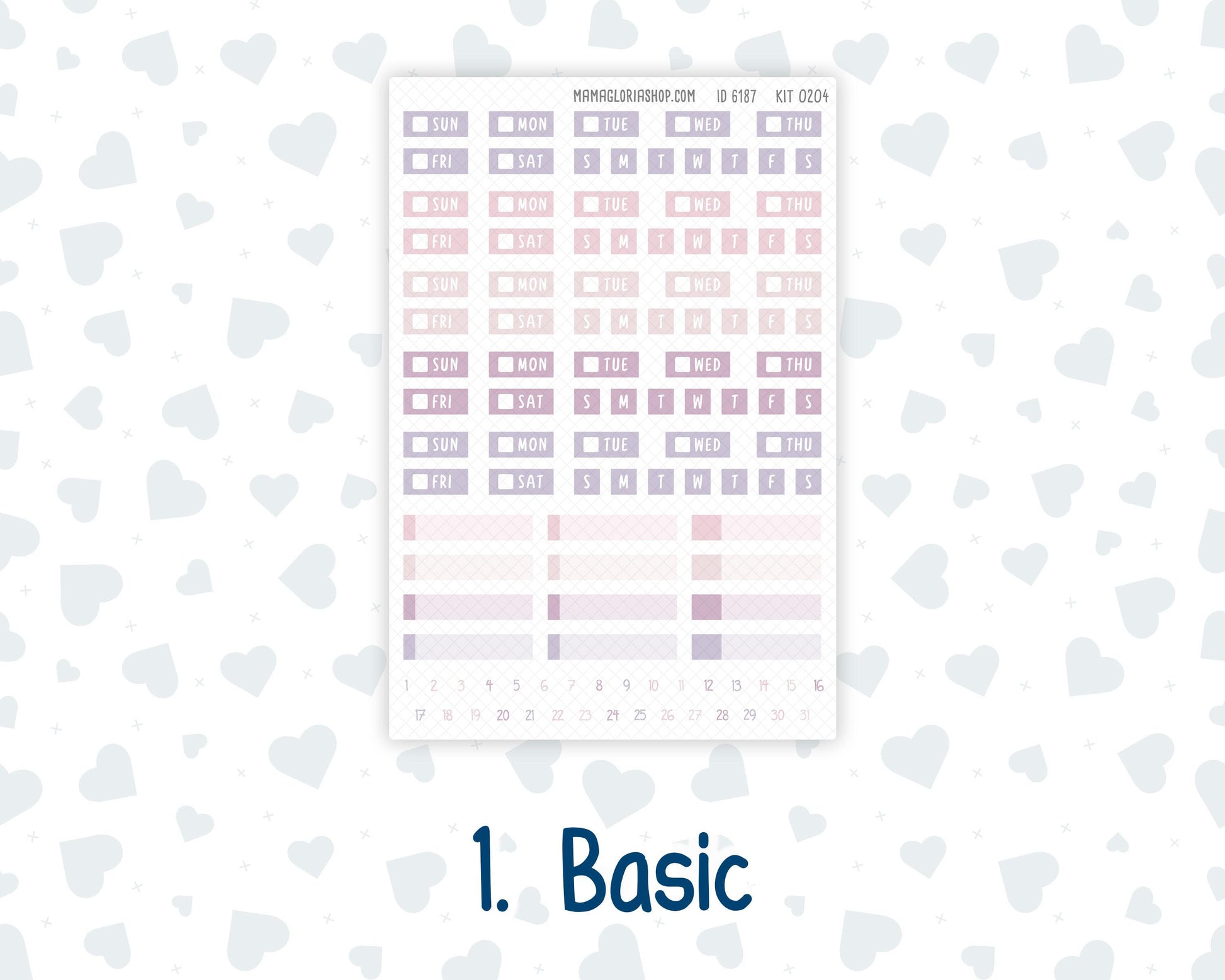 Kit 0204 Laurel Denise Standard Size – Weekly - Horizontal Layout - Valentine's Garden - February