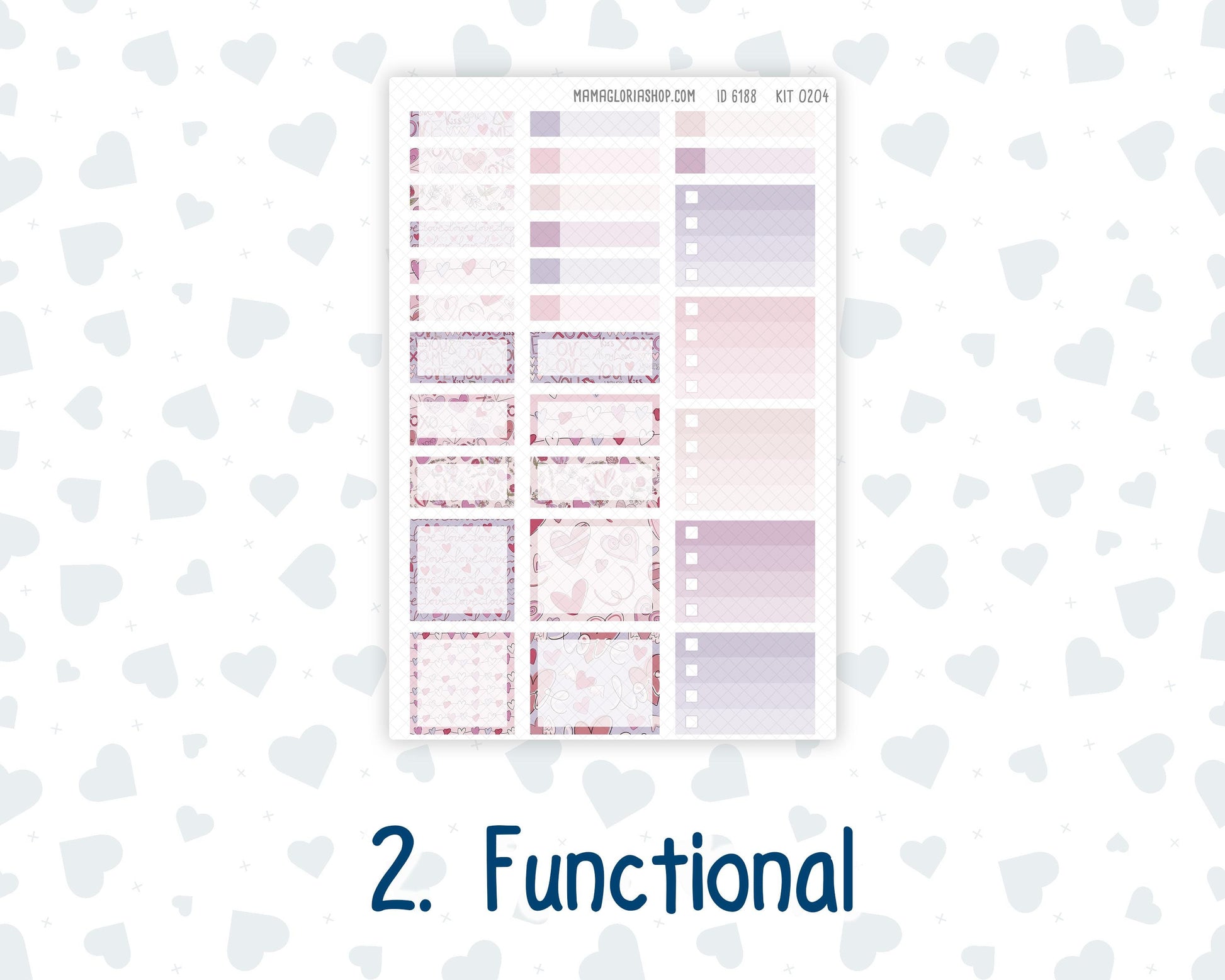 Kit 0204 Laurel Denise Standard Size – Weekly - Horizontal Layout - Valentine's Garden - February
