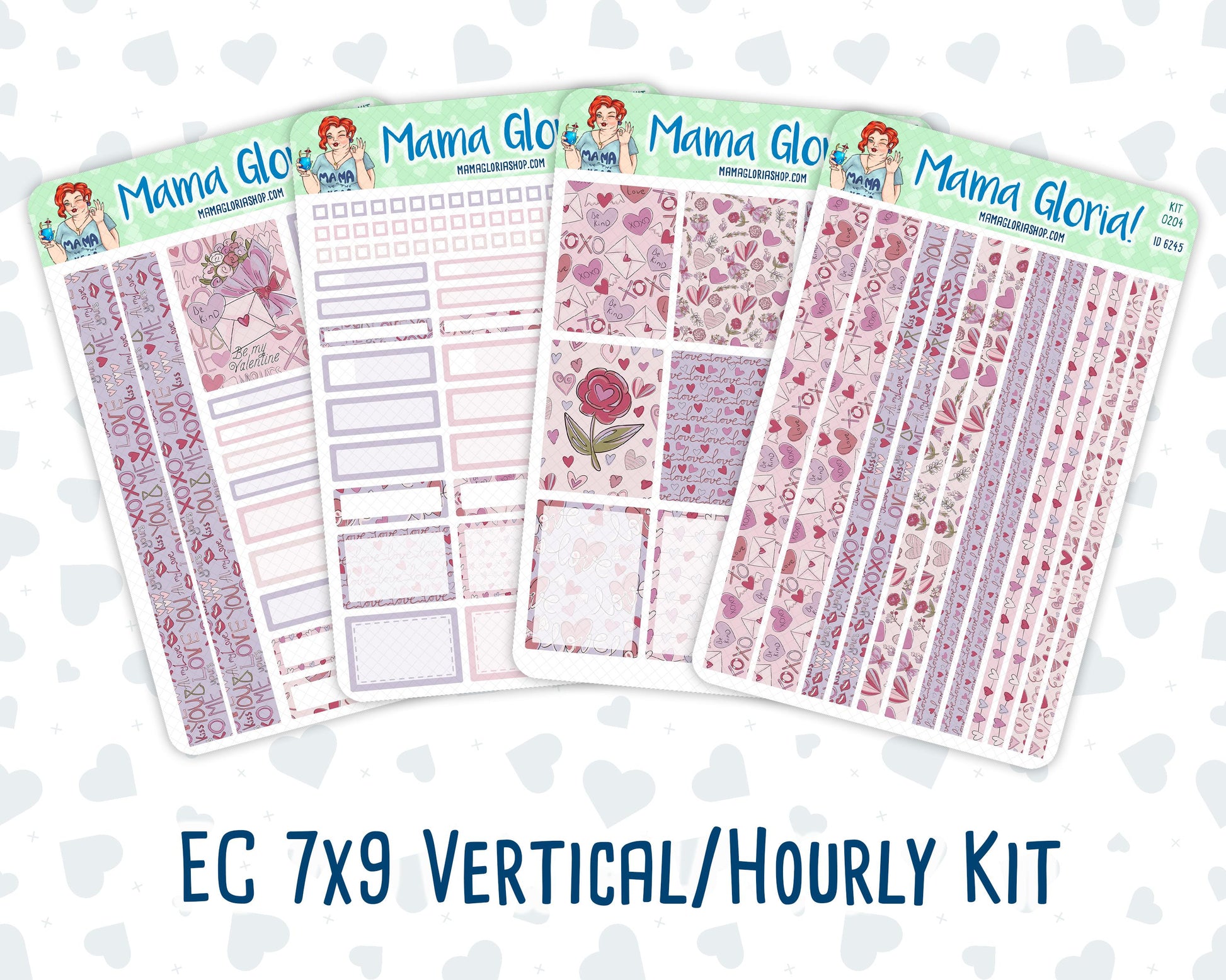 Kit 0204 - 7x9 - Valentine's Garden - February - Weekly Kit For Planners