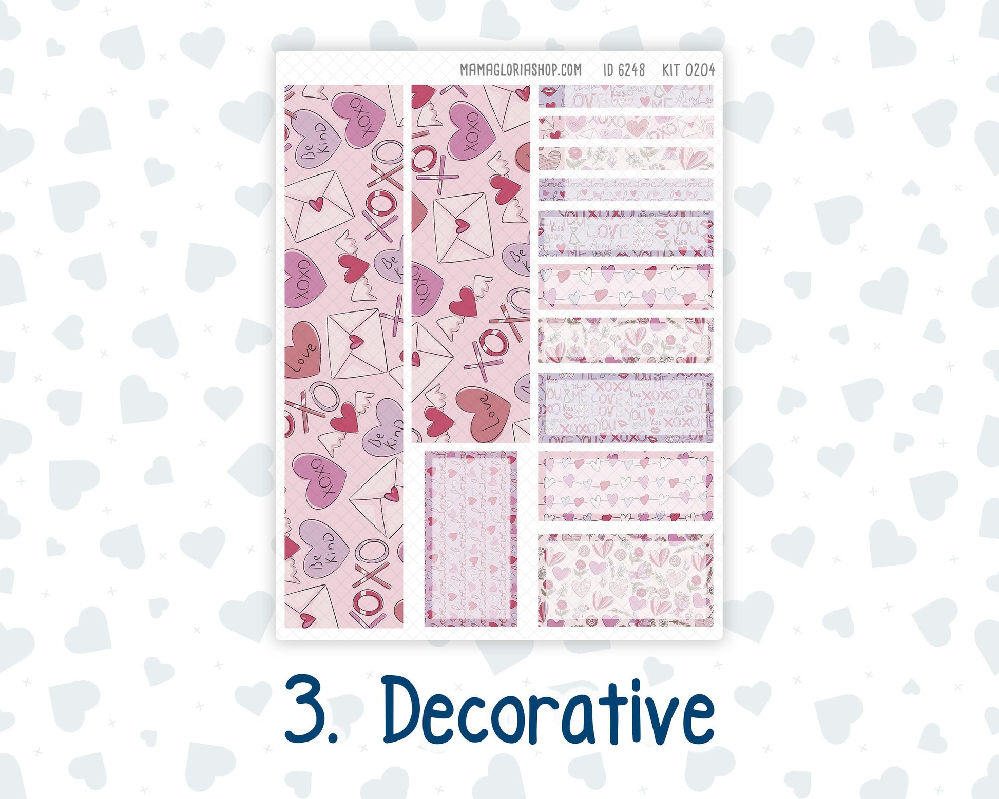 Kit 0204- 7x9 Plum Paper Vertical Priorities - Valentine's Garden - February