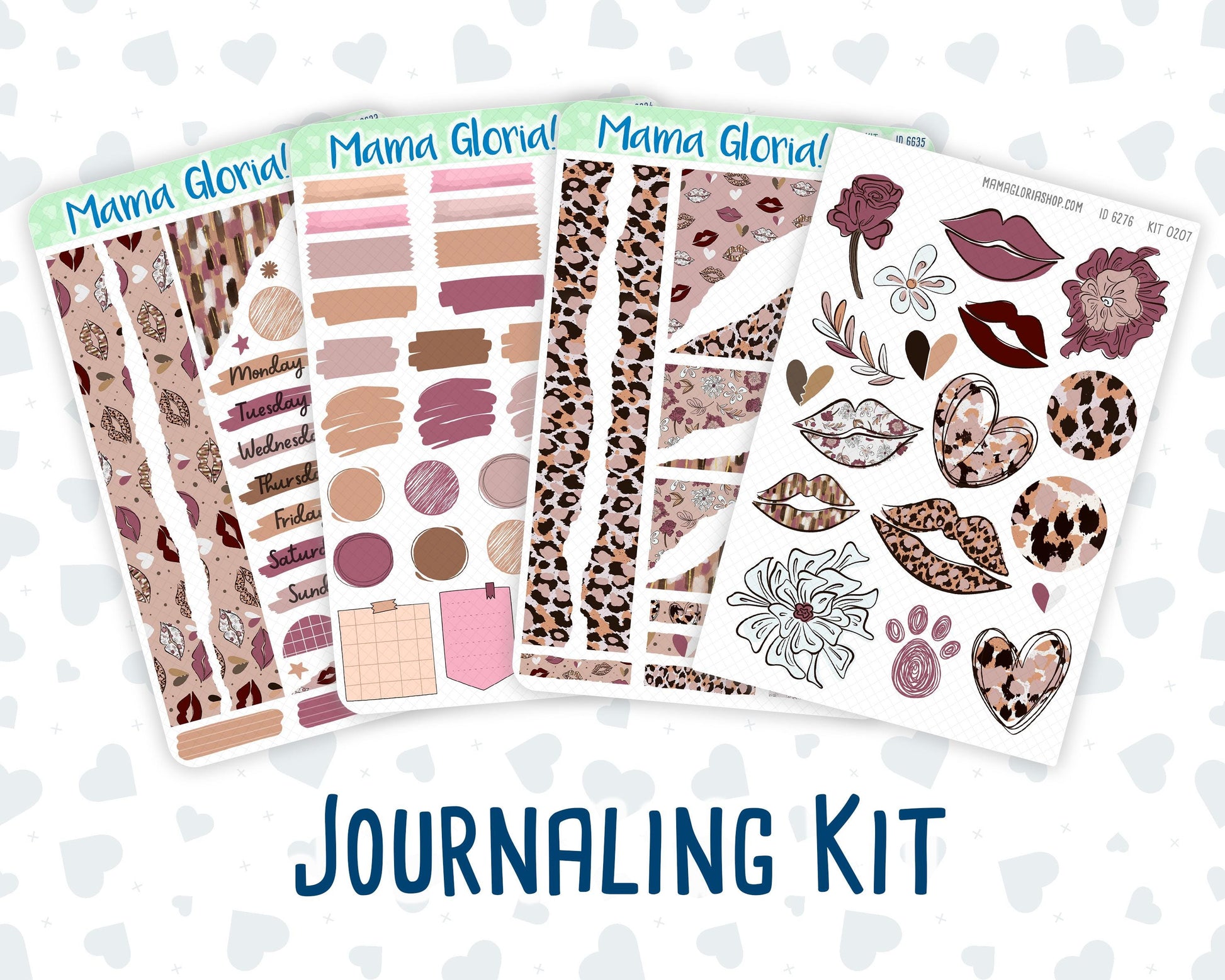 Kit 0207- Wild Love - Journaling Kit - February- - For Planner - Notebook - Journal