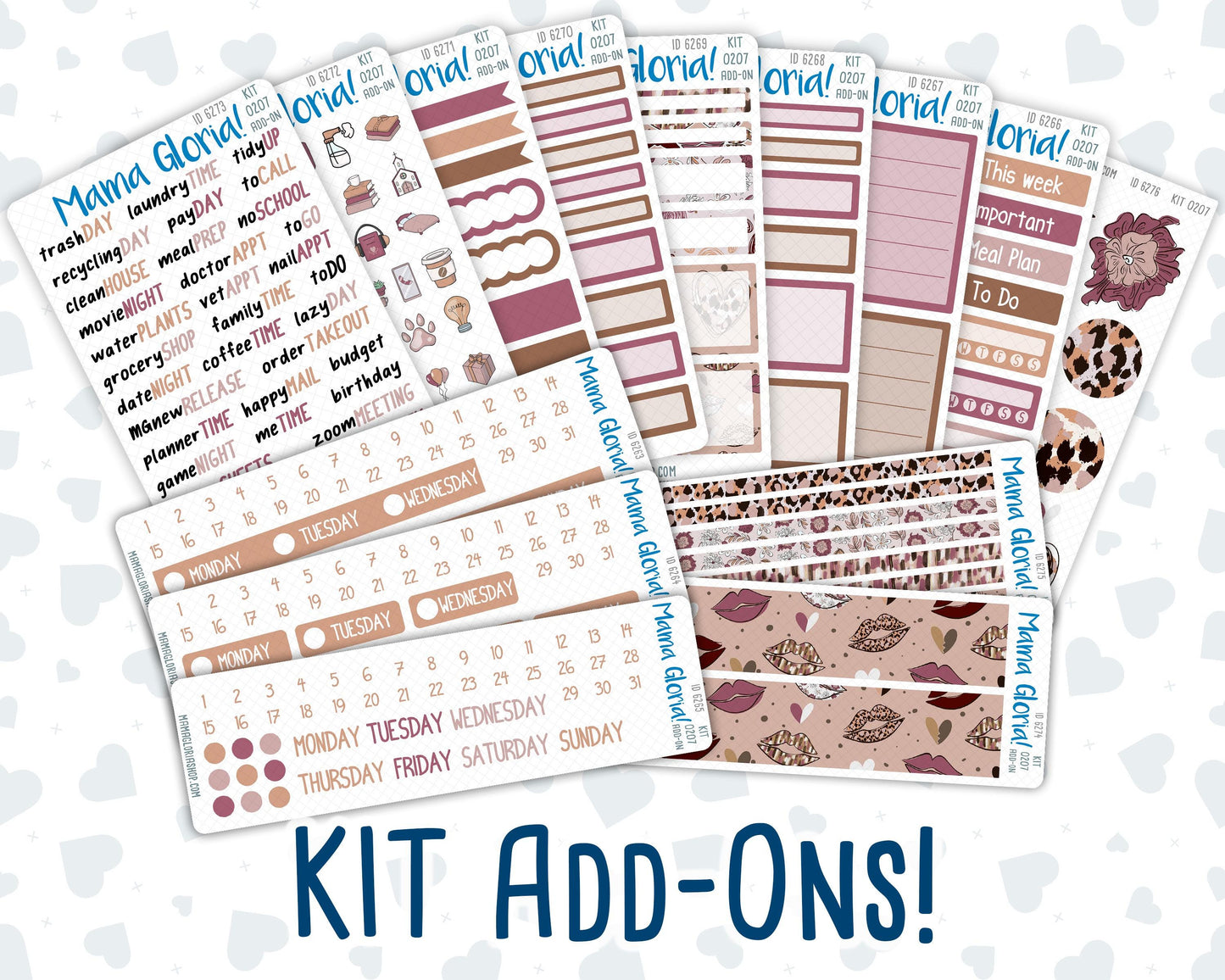 Kit 0207 Add Ons - Wild Love - February - Planner Stickers - Kit